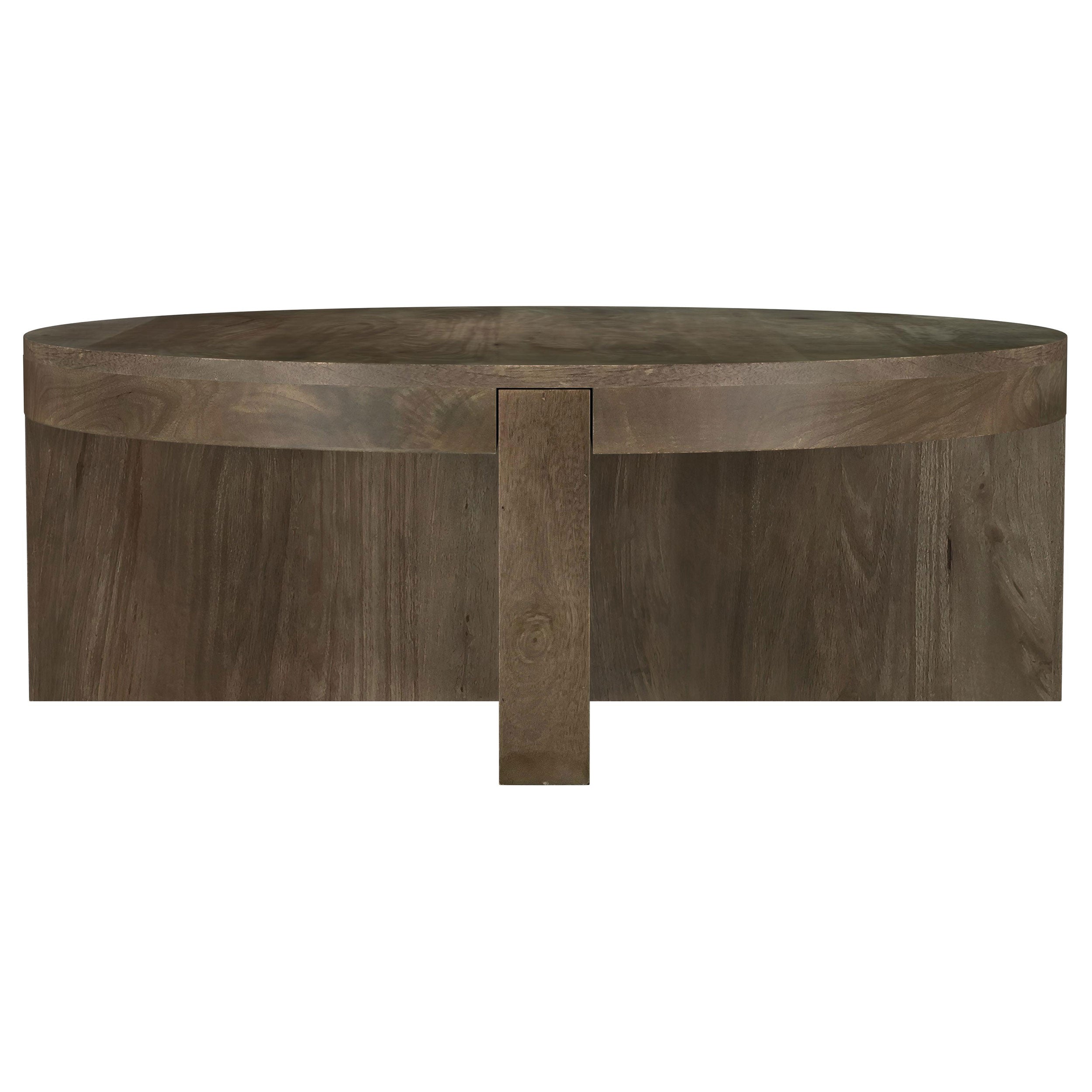 Dar Furniture - Coaster - Kinkaid Round Solid Mango Wood Coffee Table Brown - 710138