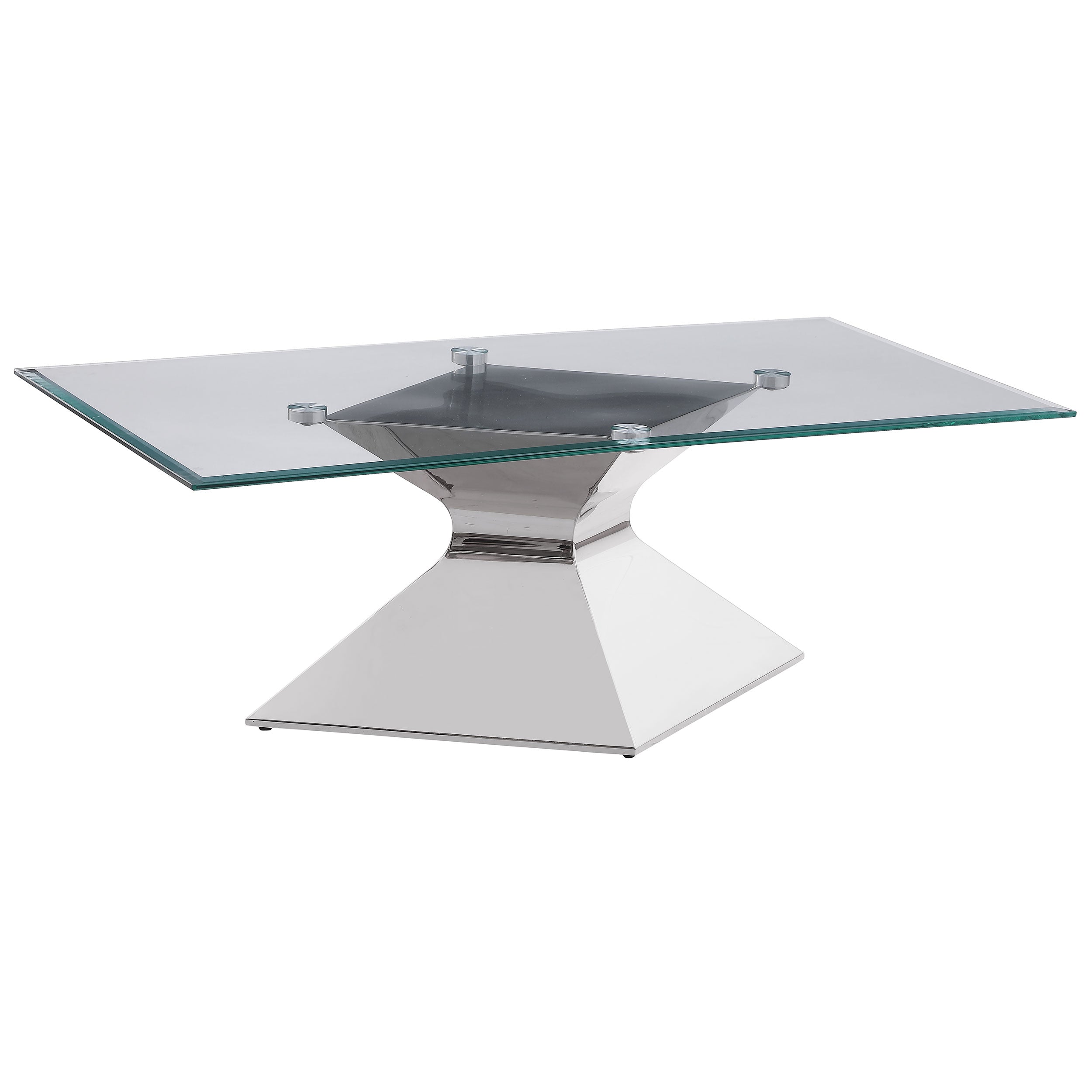 Dar Furniture - Coaster - Jenny Glass Top Stainless Steel Coffee Table Chrome - 710208