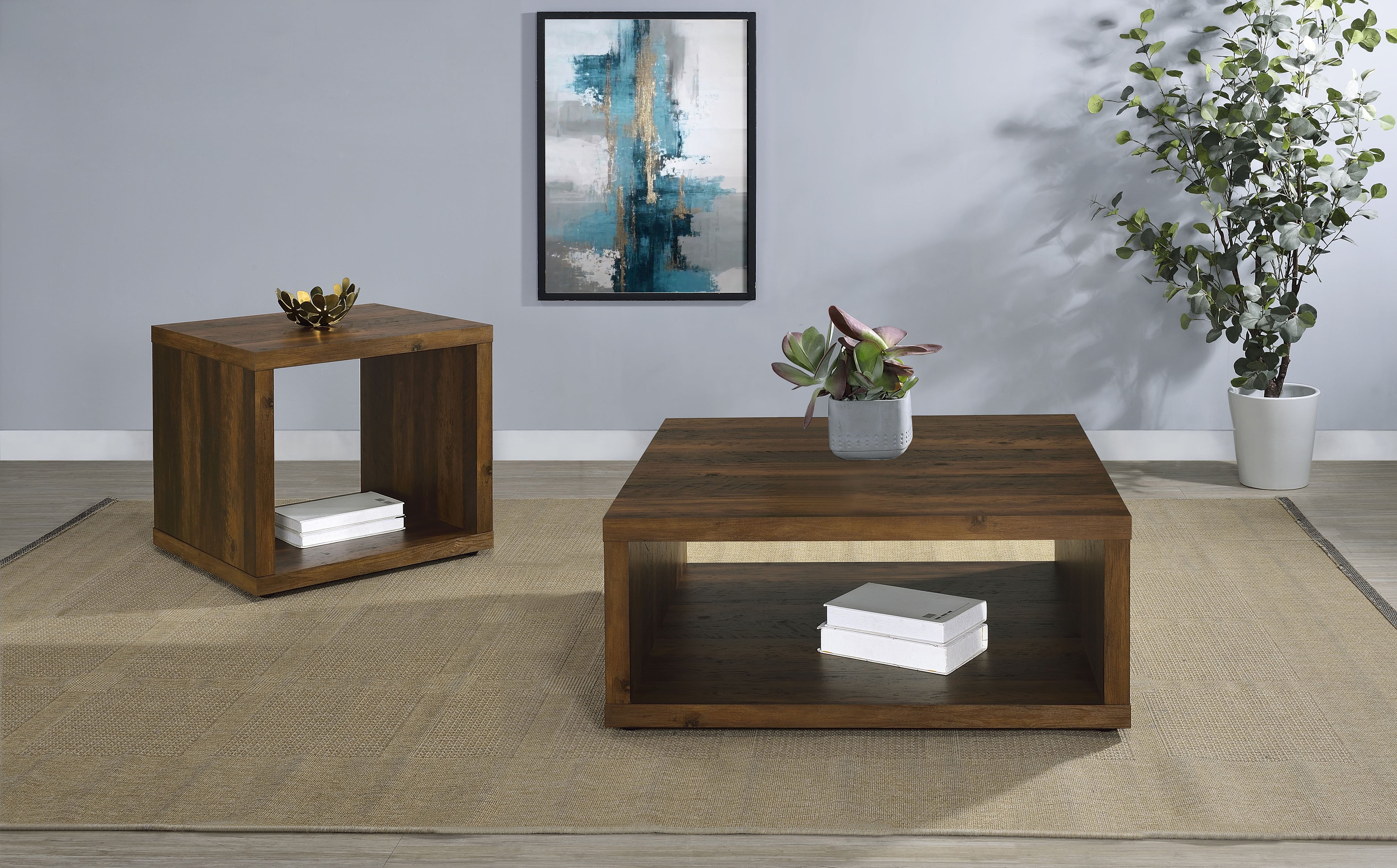 Dar Furniture - Coaster - Frisco 2-piece Coffee and End Table Set Dark Pine - 710508-S2