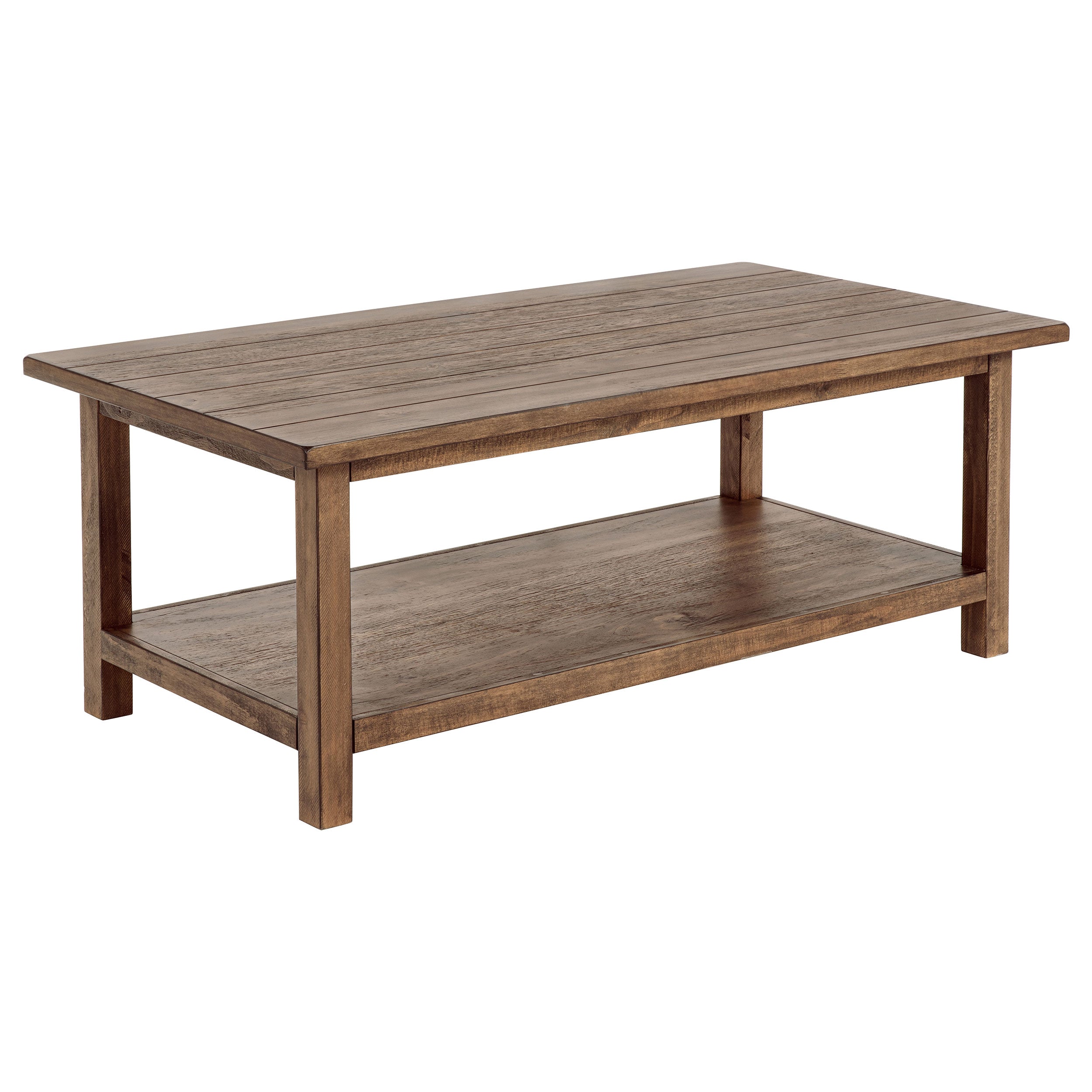 Dar Furniture - Coaster - Payne Wood Coffee Table with Shelf Distressed Brown - 710548
