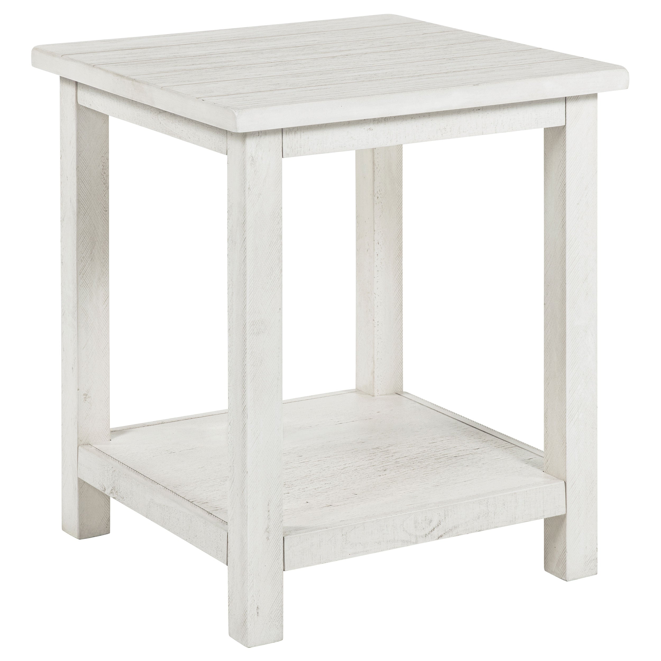 Dar Furniture - Coaster - Payne Wood End Table with Shelf Distressed White - 710556