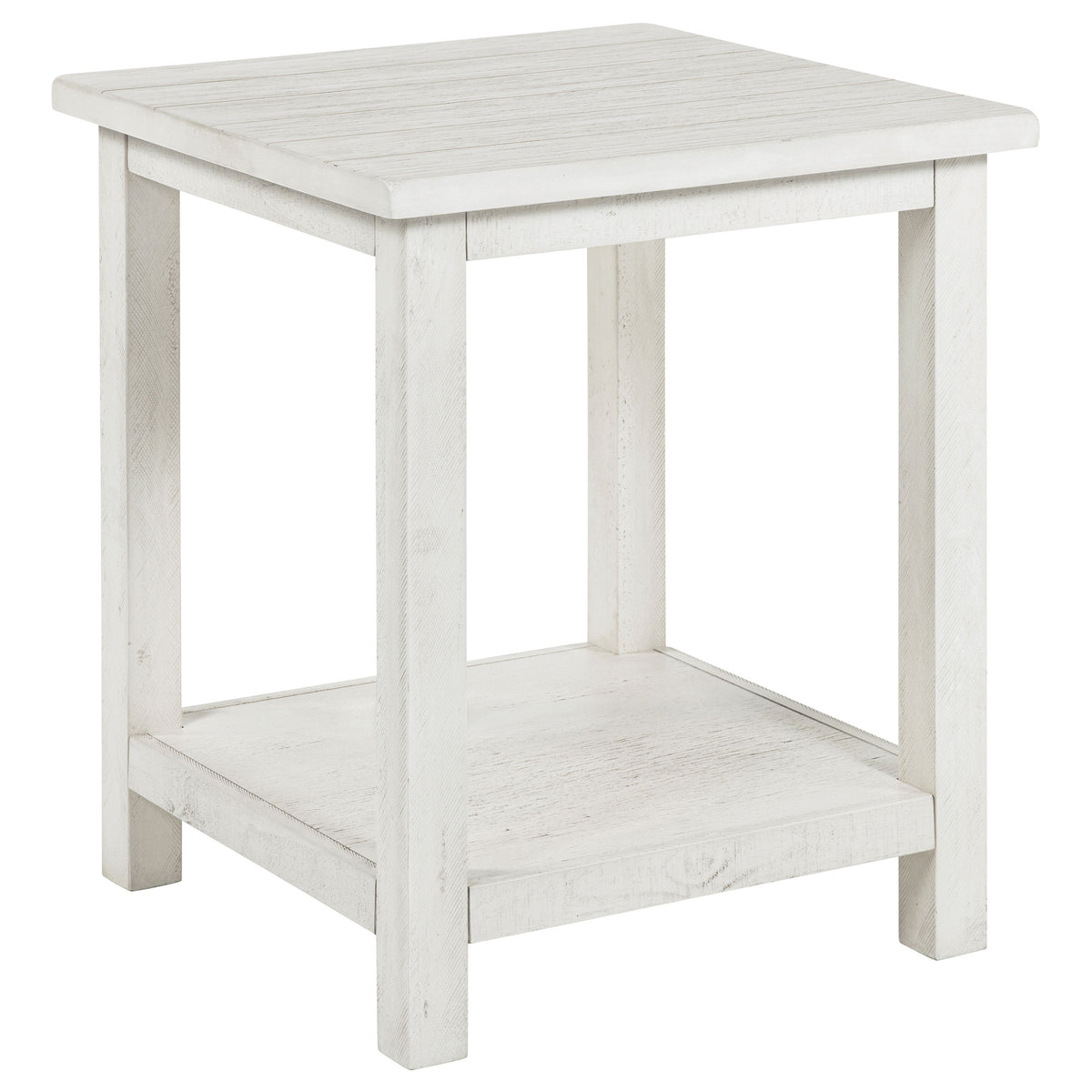 Dar Furniture - Coaster - Payne Wood End Table with Shelf Distressed White - 710556