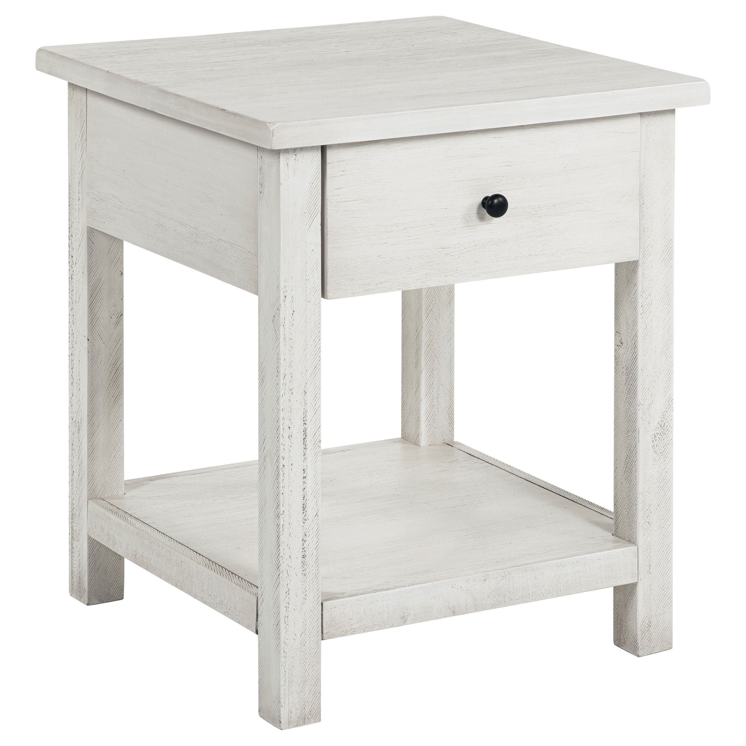 Dar Furniture - Coaster - Payne 1-drawer Wood End Table with Shelf Distressed White - 710557