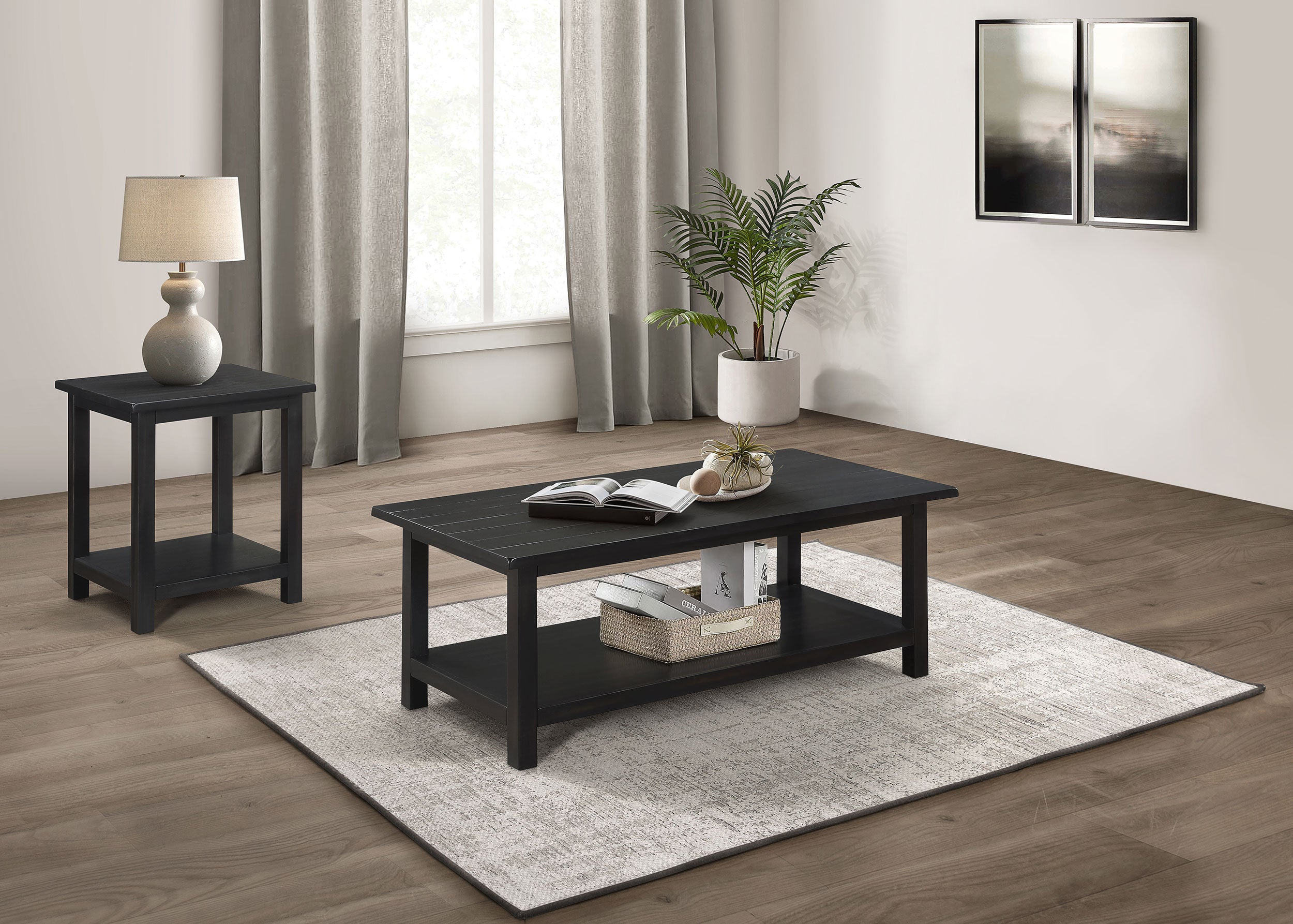 Dar Furniture - Coaster - Payne 2-piece Coffee and End Table Set Distressed Java - 710568-S2A