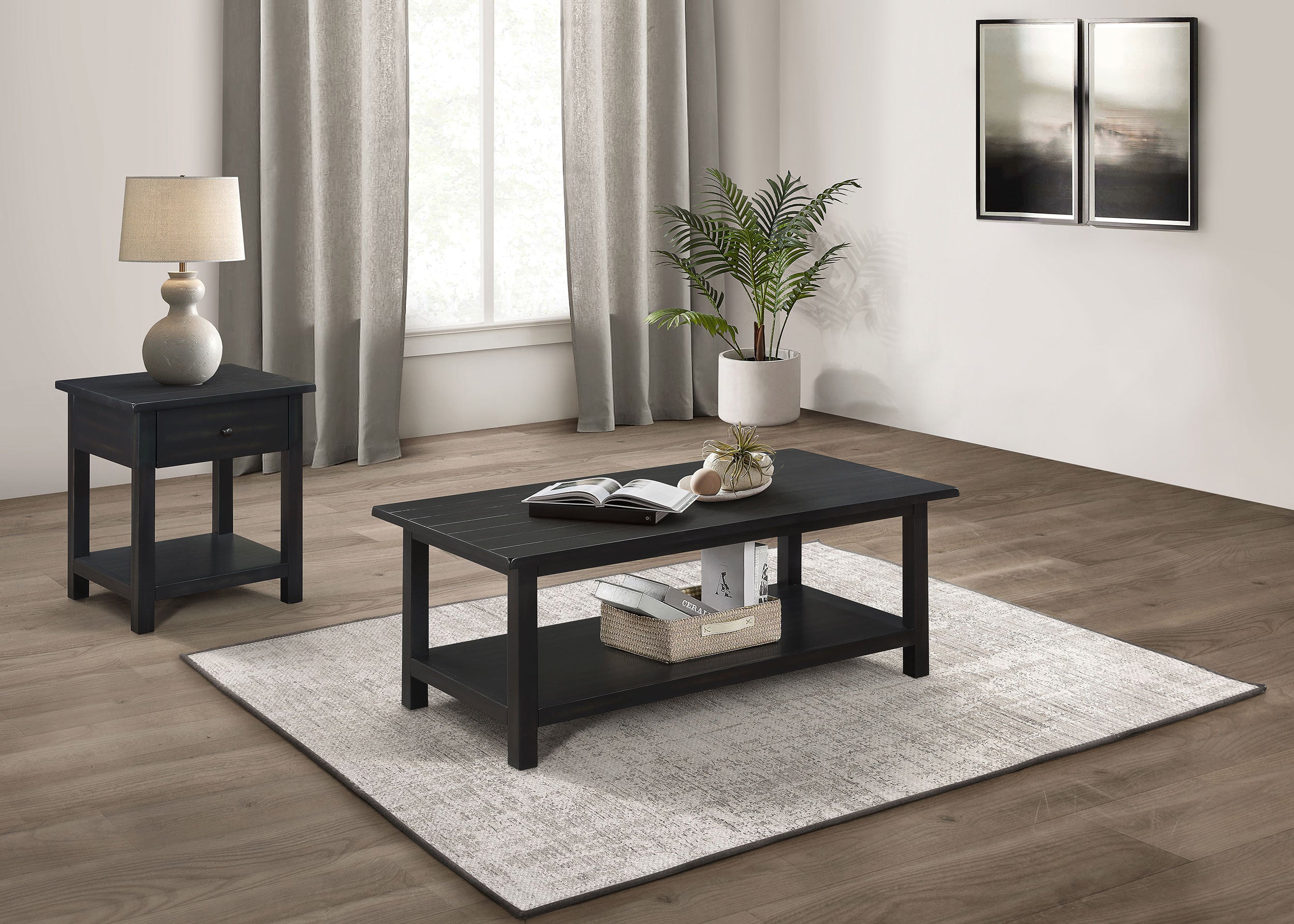 Dar Furniture - Coaster - Payne 2-piece Coffee and 1-drawer End Table Set Java - 710568-S2