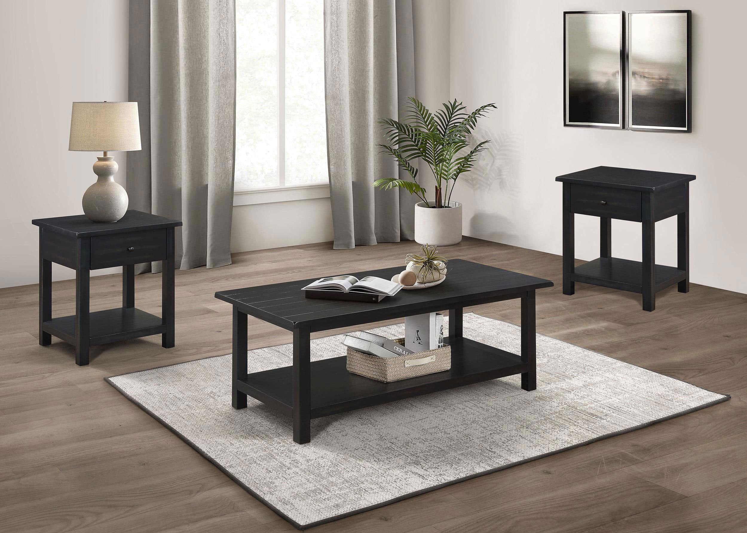 Dar Furniture - Coaster - Payne 3-piece Coffee and 1-drawer End Table Set Java - 710568-S3