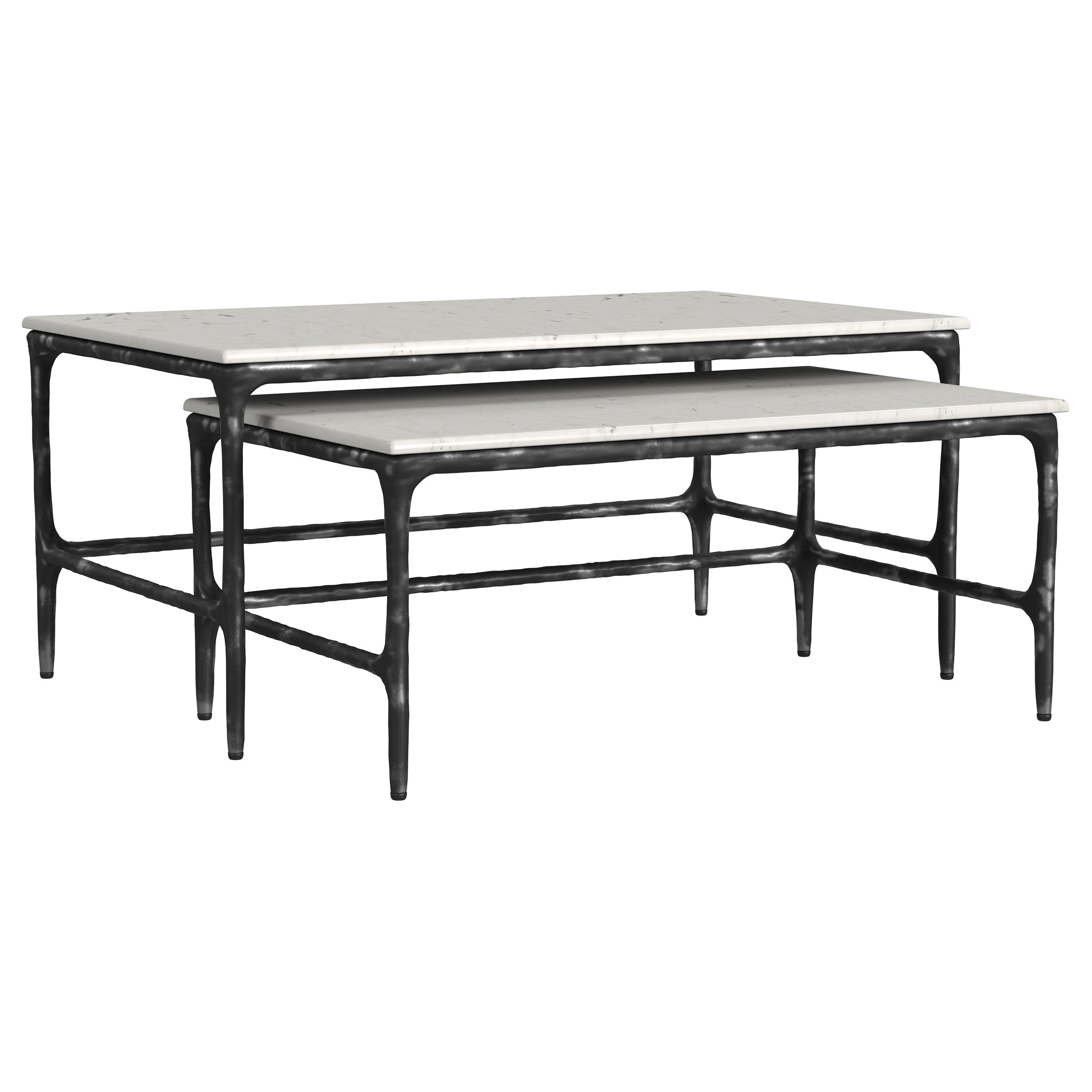 Dar Furniture - Coaster - Ebby 2-piece Genuine Marble Top Nesting Coffee Tables White - 710740