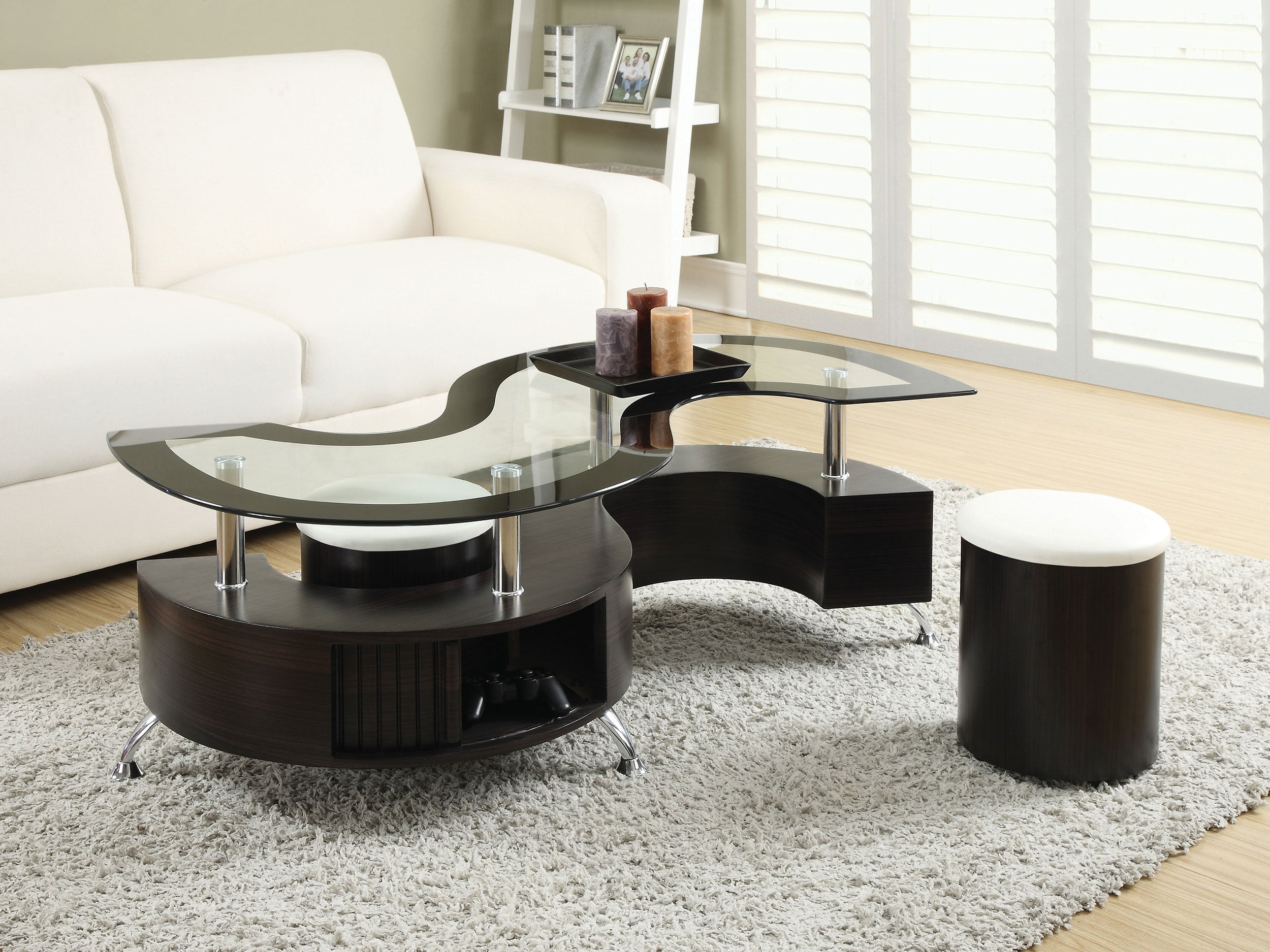 Dar Furniture - Coaster - Buckley 3-piece Coffee Table and Stools Set Cappuccino - 720218