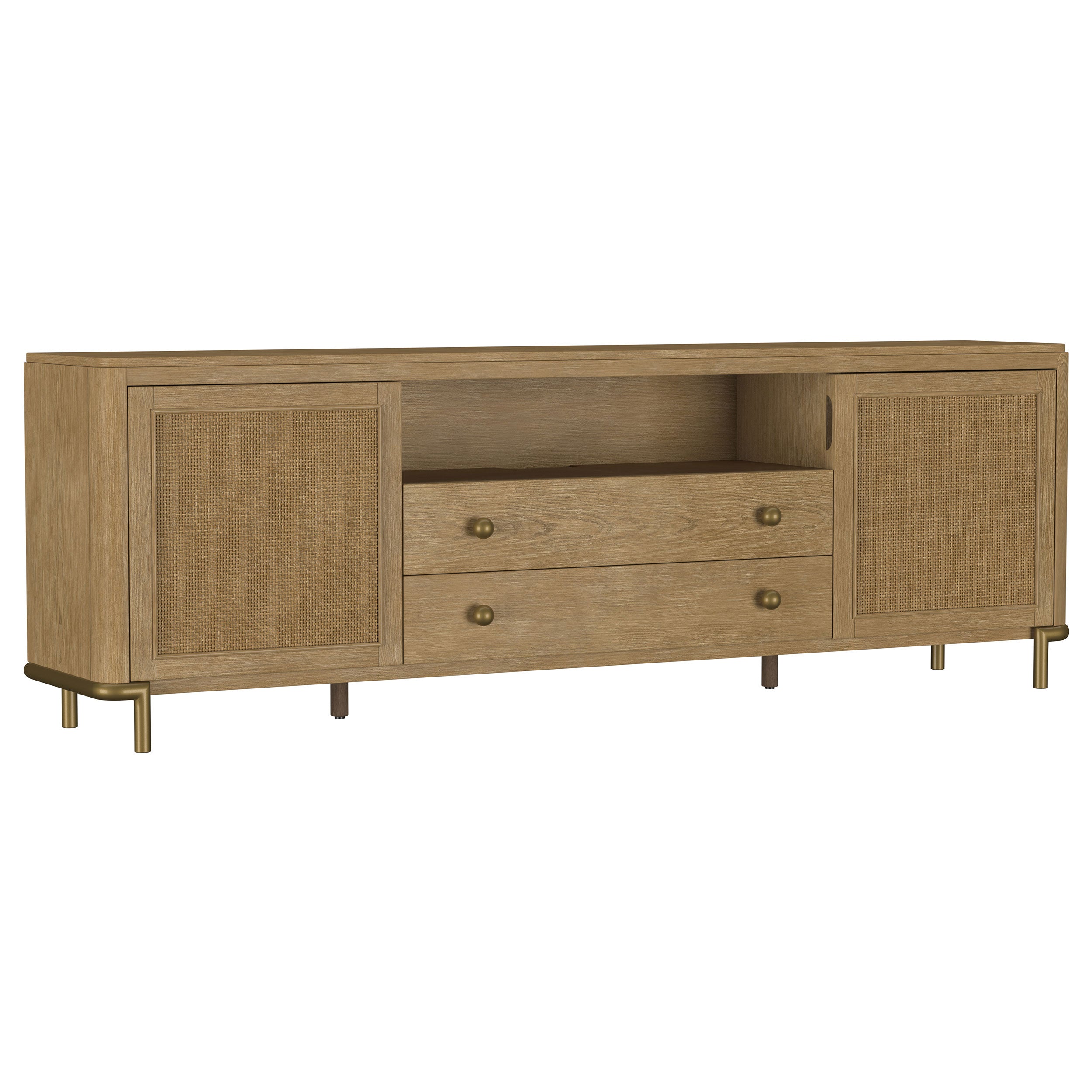 Dar Furniture - Coaster - Arini Rattan Cane 2-door TV Stand Media Console Sand Wash - 720253