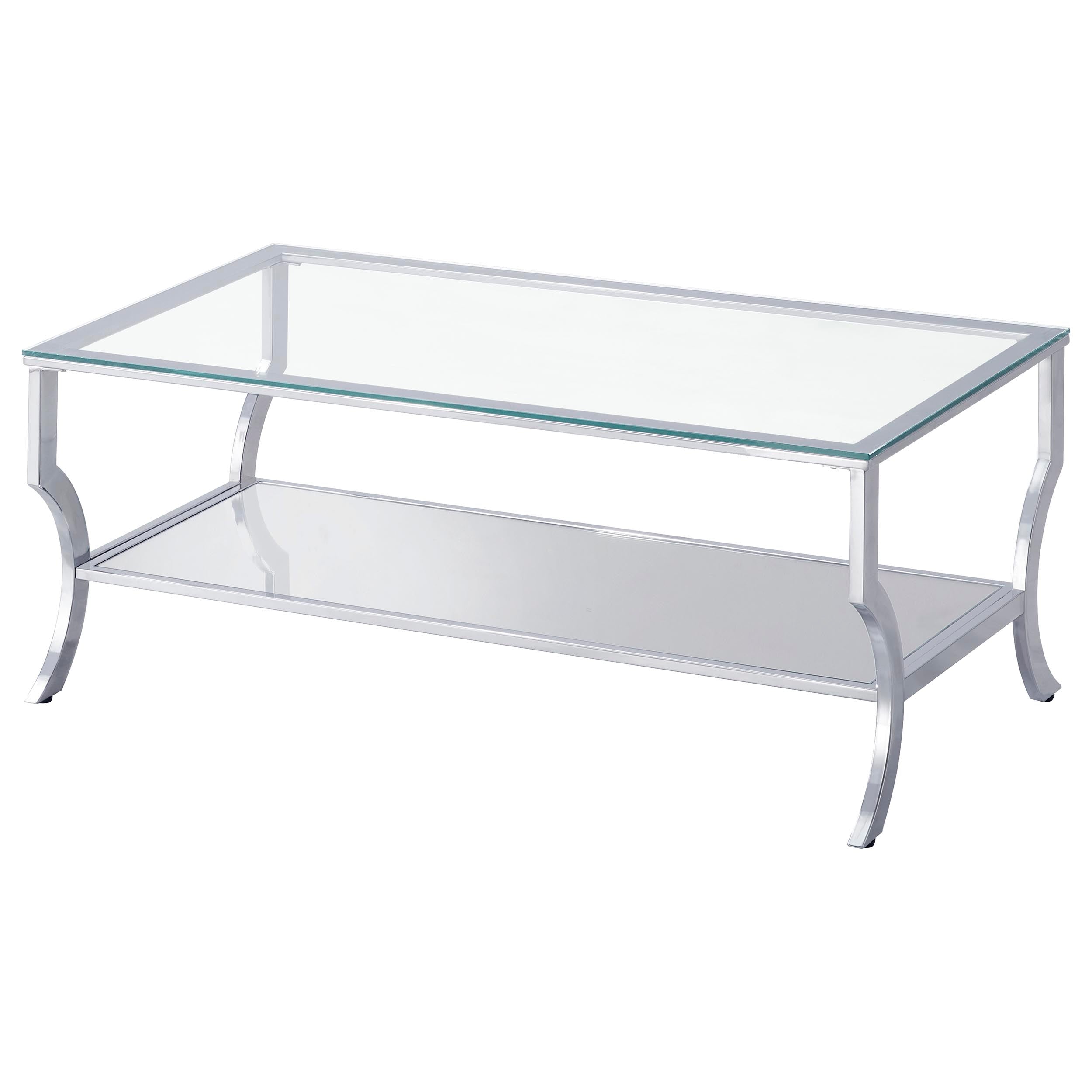 Saide 2-piece Glass Top Coffee and End Table Set Chrome