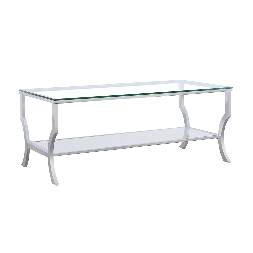 Dar Furniture - Coaster - Saide Rectangular Glass Top Coffee Table Chrome - 720338