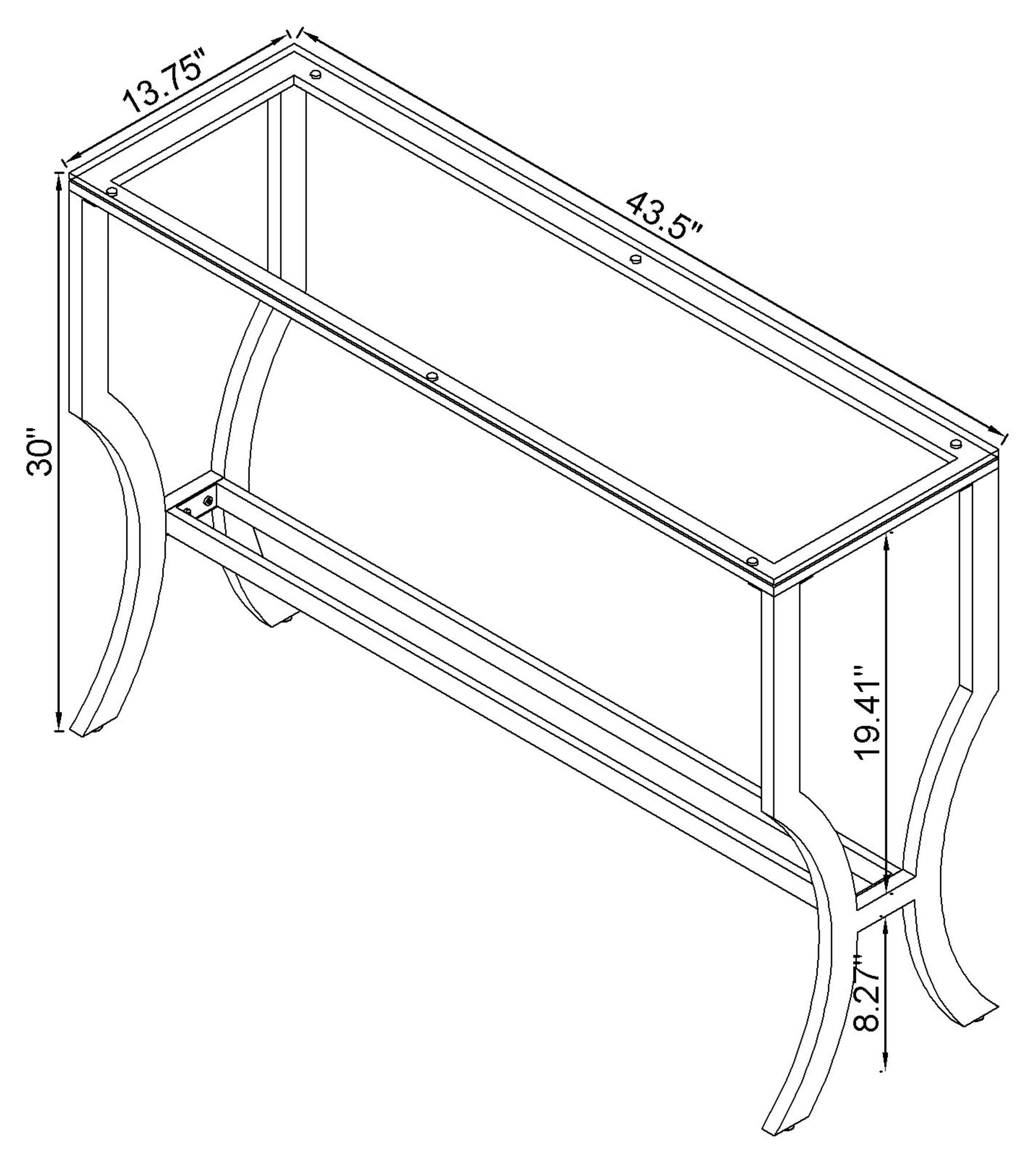 Saide Rectangular Glass Top Entryway Console Table Chrome