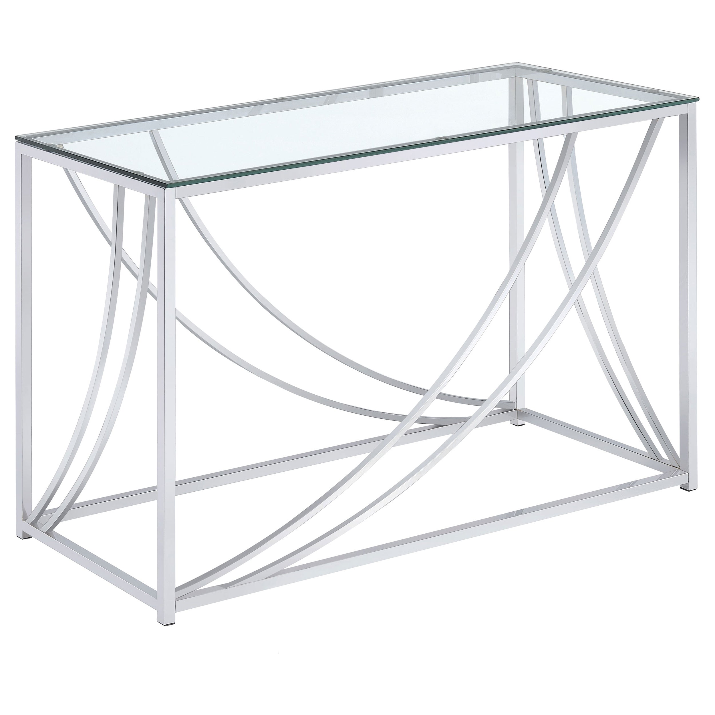 Dar Furniture - Coaster - Lille Glass Top Entryway Console Table Accents Chrome - 720499
