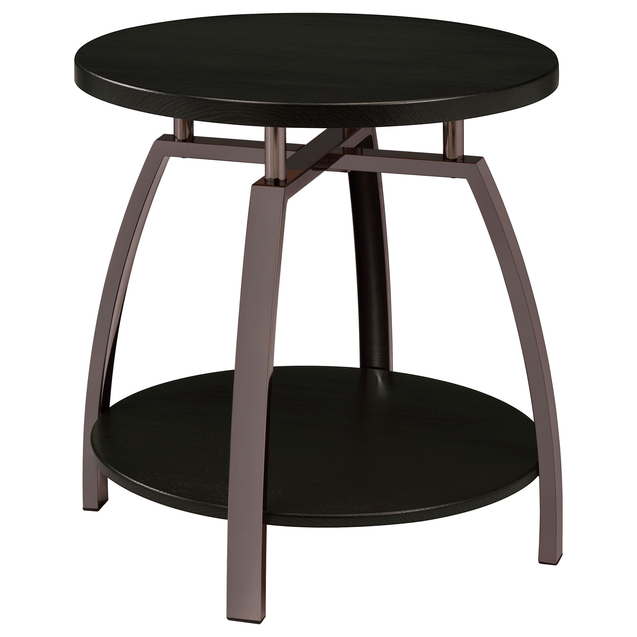 Dar Furniture - Coaster - Dacre Round Engineered Wood Top Side End Table Dark Charcoal - 722207