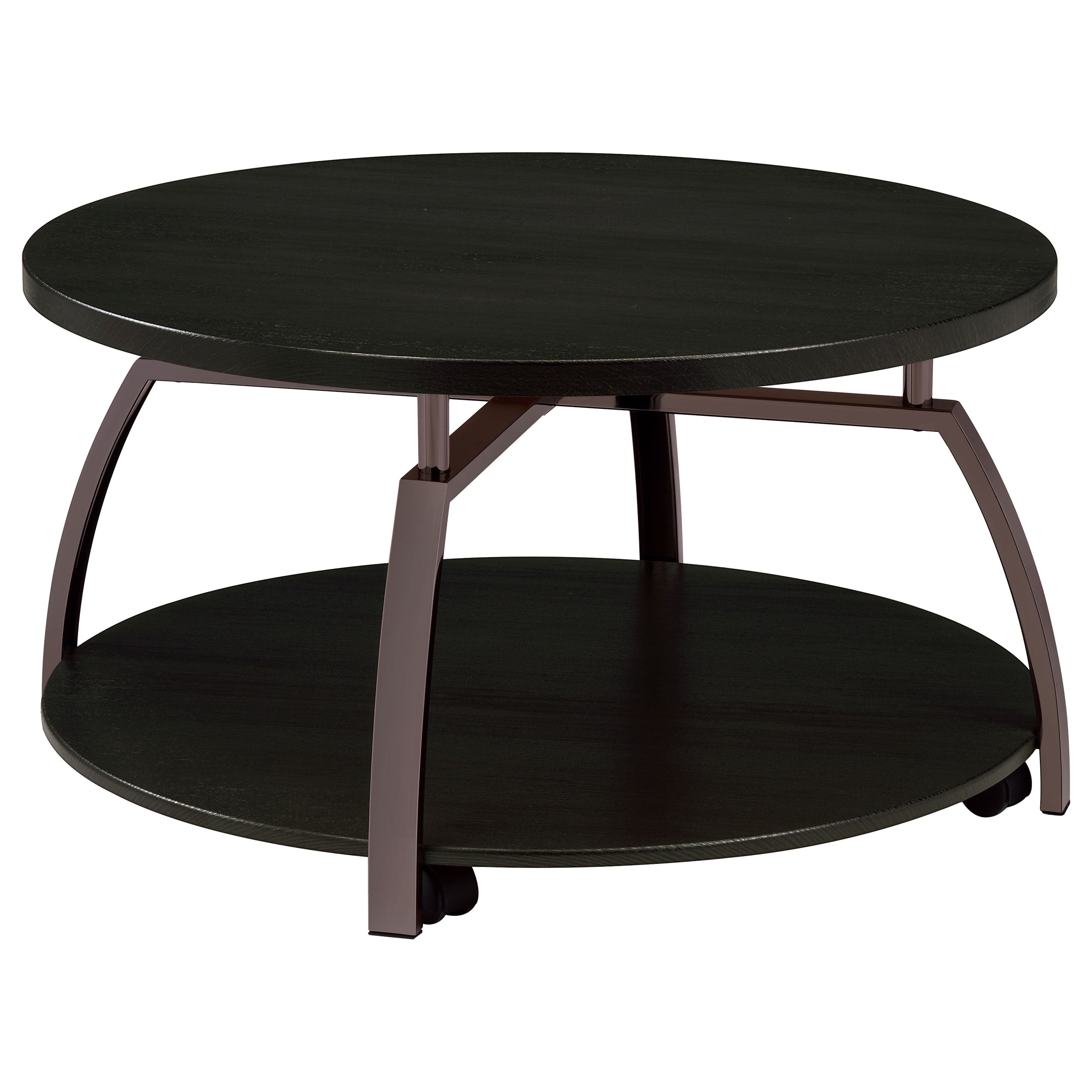 Dar Furniture - Coaster - Dacre Round Engineered Wood Top Coffee Table Dark Charcoal - 722208