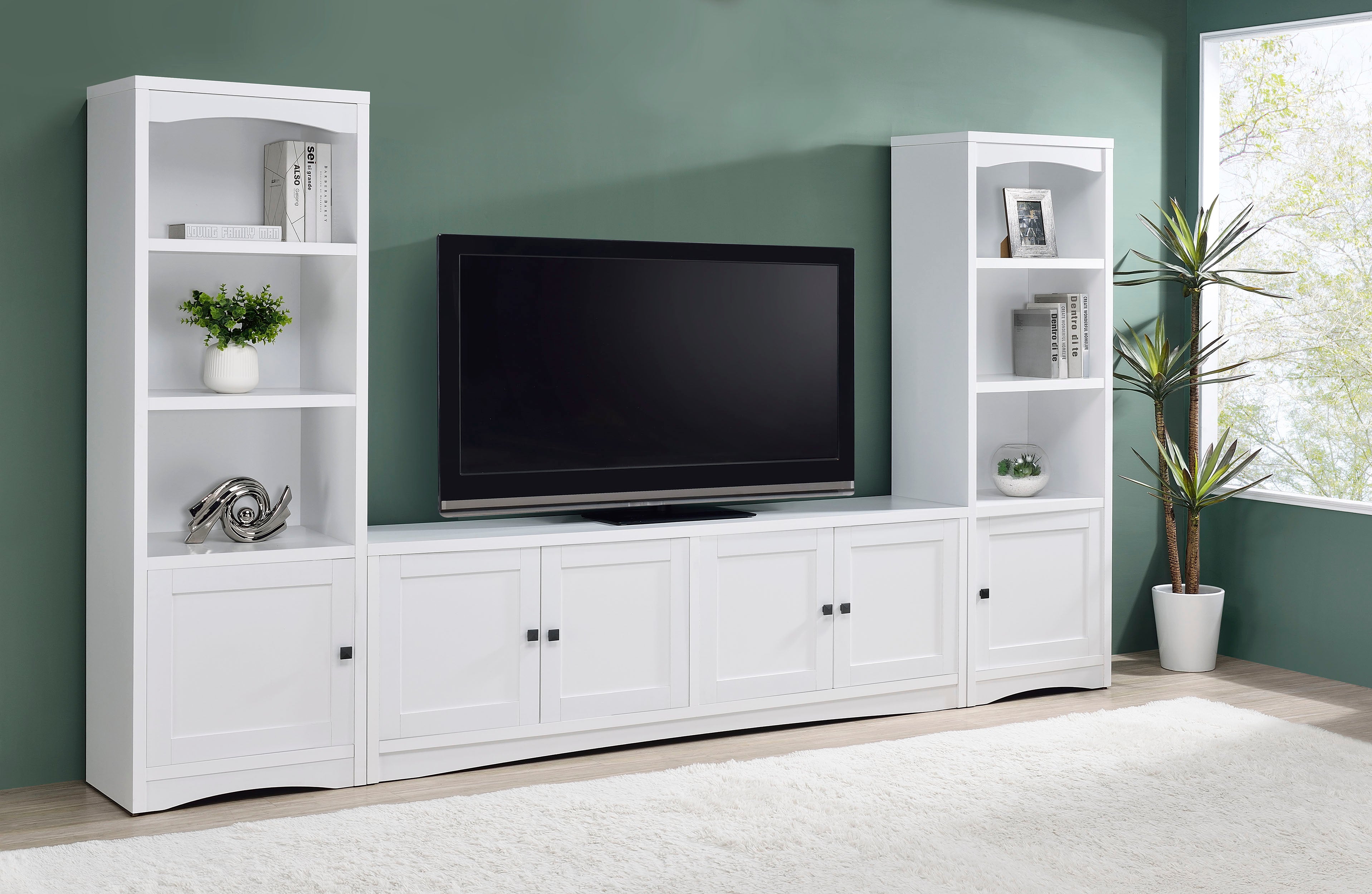 Dar Furniture - Coaster - Laughlin 3-piece Entertainment Center TV Stand White - 724113-SET