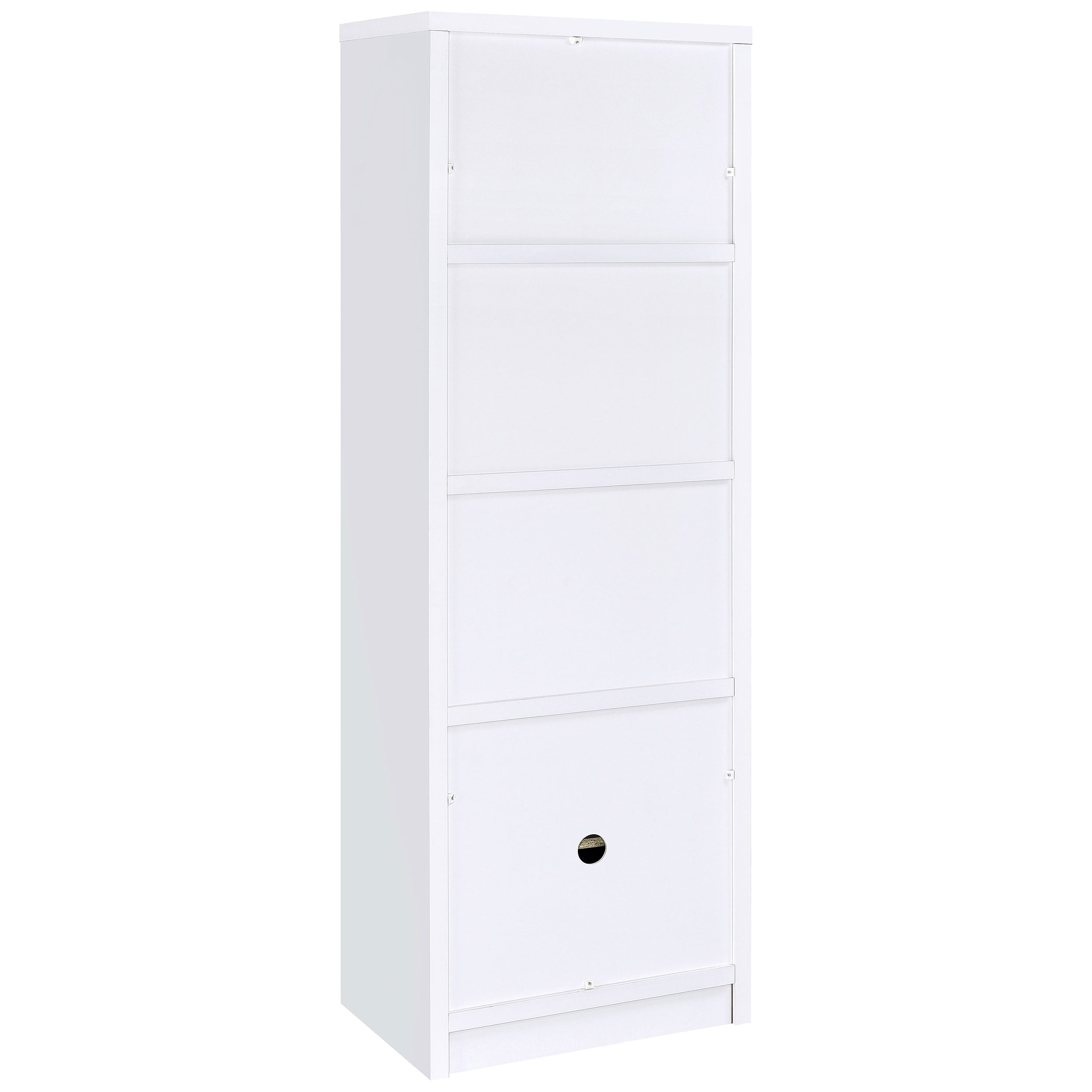 Laughlin 4-shelf Engineered Wood Media Tower White