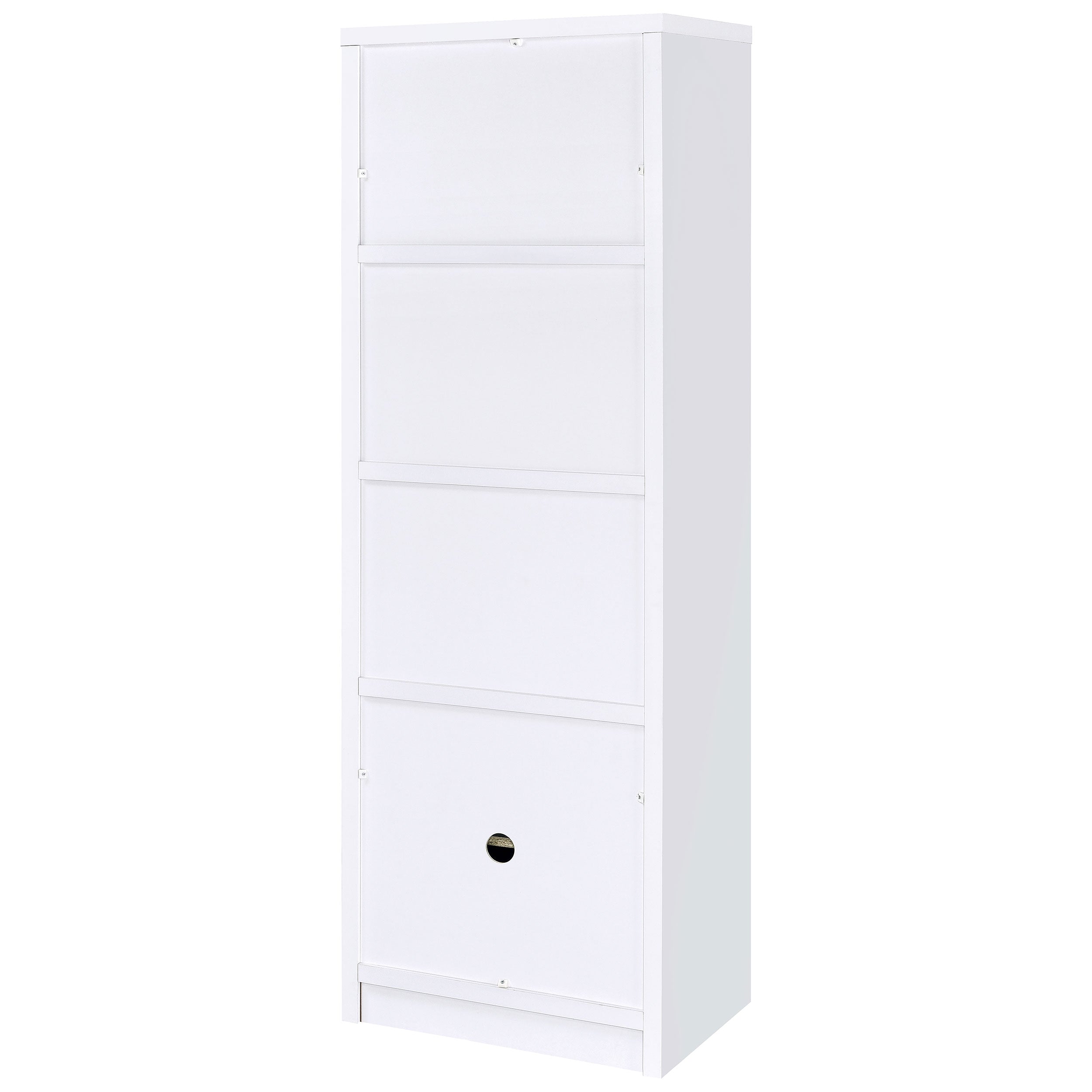 Laughlin 4-shelf Engineered Wood Media Tower White
