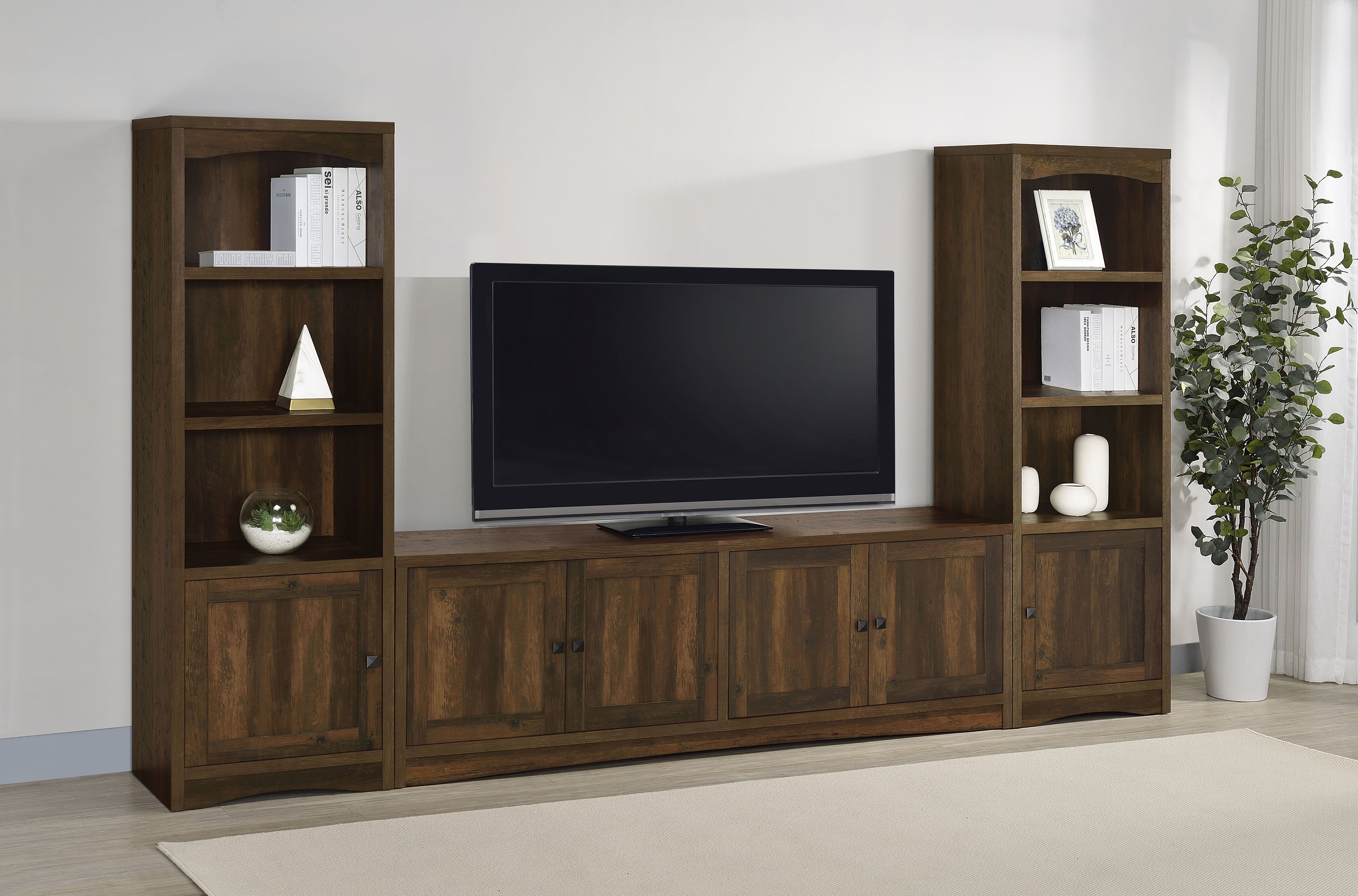 Dar Furniture - Coaster - Laughlin 3-piece Entertainment Center TV Stand Dark Pine - 724123-SET