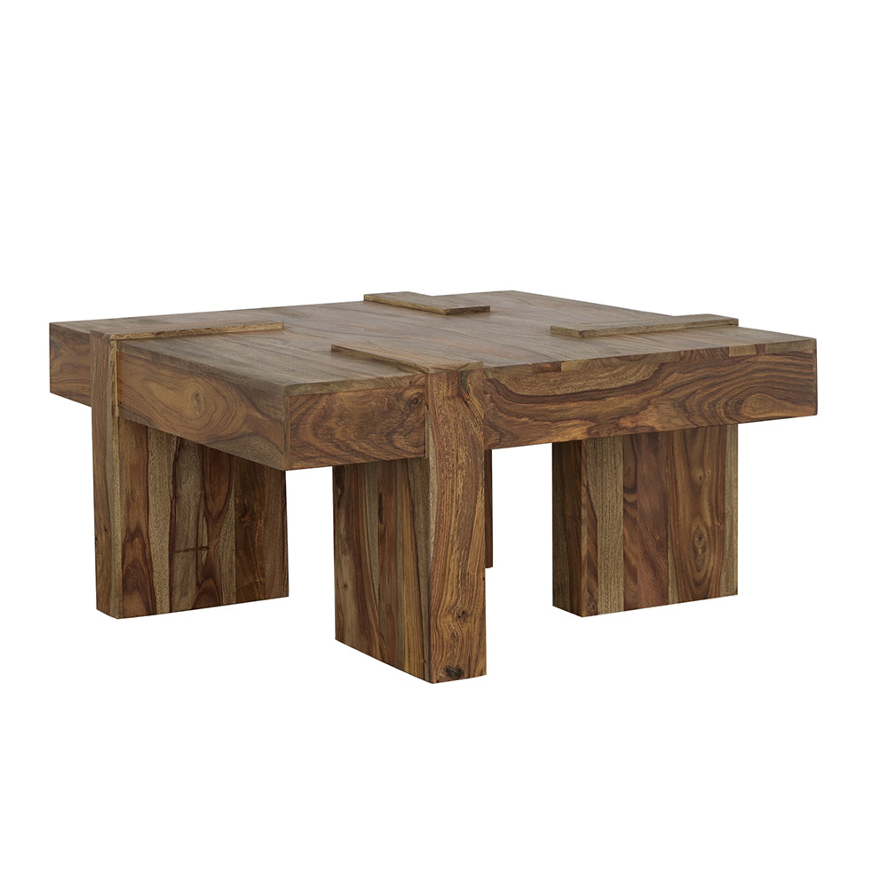 Dar Furniture - Coaster - Samira Square Solid Wood Coffee Table Natural Sheesham - 724138