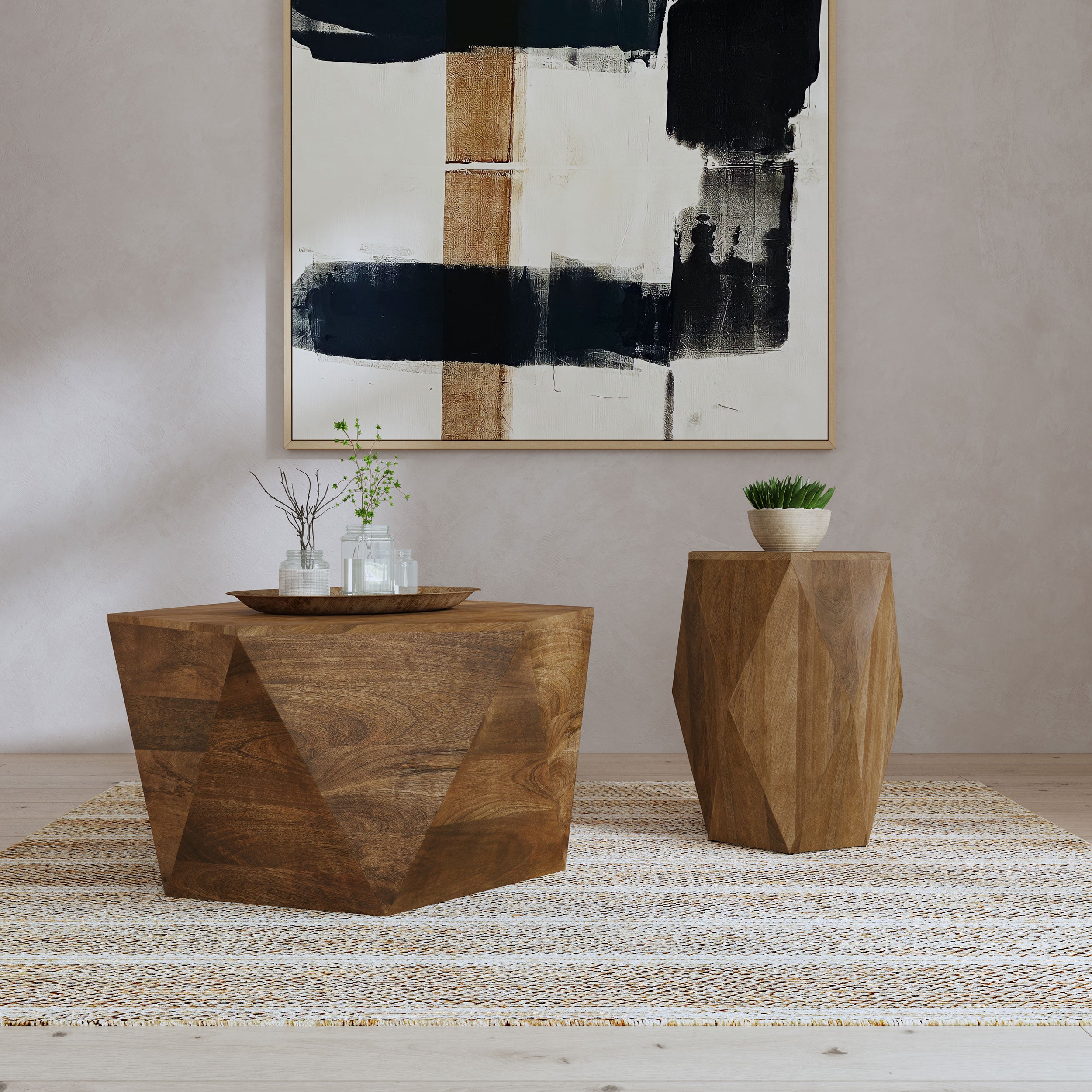 Dar Furniture - Coaster - Zalika 2-piece Solid Wood Coffee and End Table Set Natural - 724188-S2