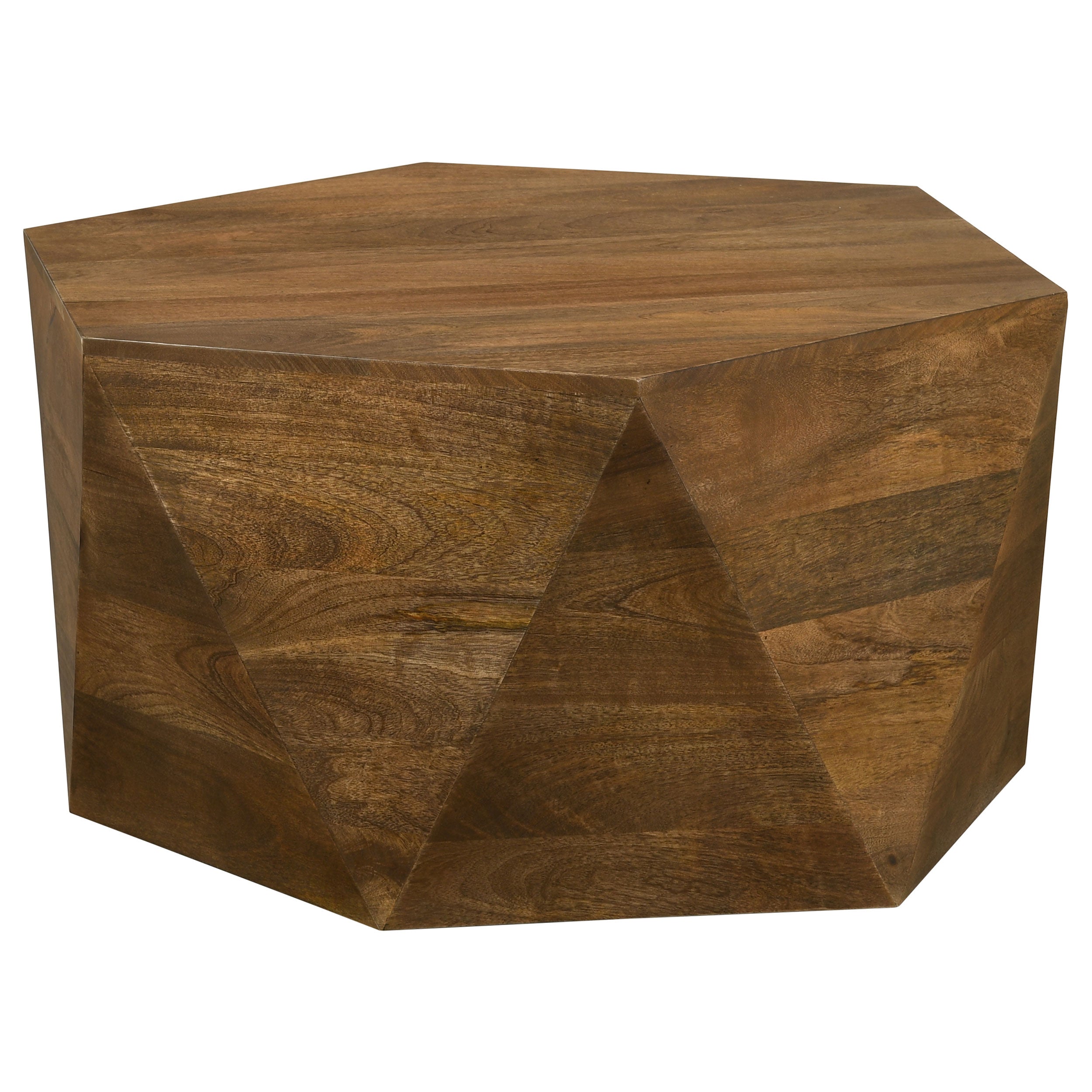 Dar Furniture - Coaster - Zalika Hexagonal Solid Mango Wood Coffee Table Natural - 724188