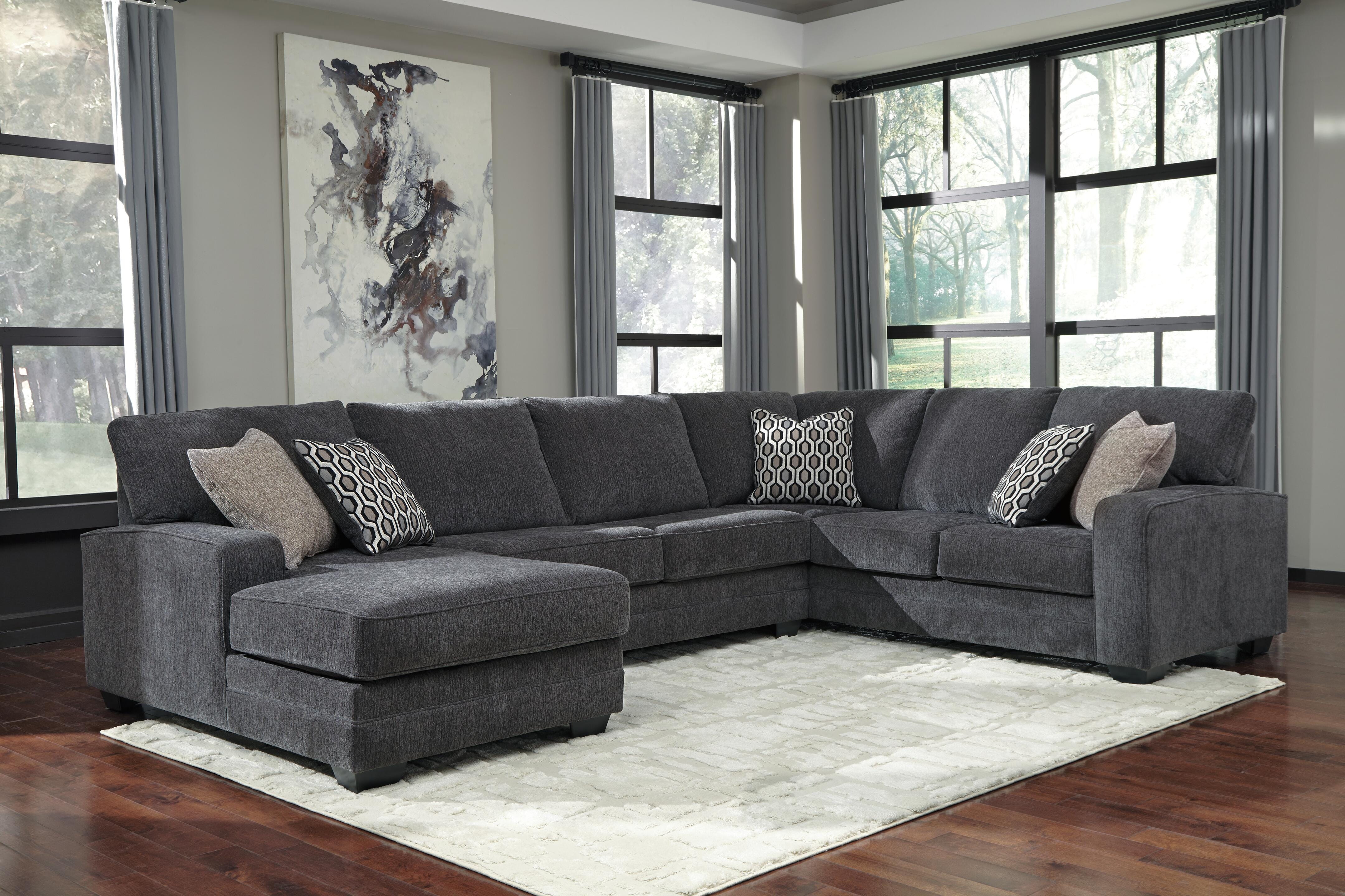 Dar Furniture - Ashley Furniture - Tracling 3-Piece Sectional with Chaise - RAF 3-Piece Sectional with Chaise / Slate - 72600S1