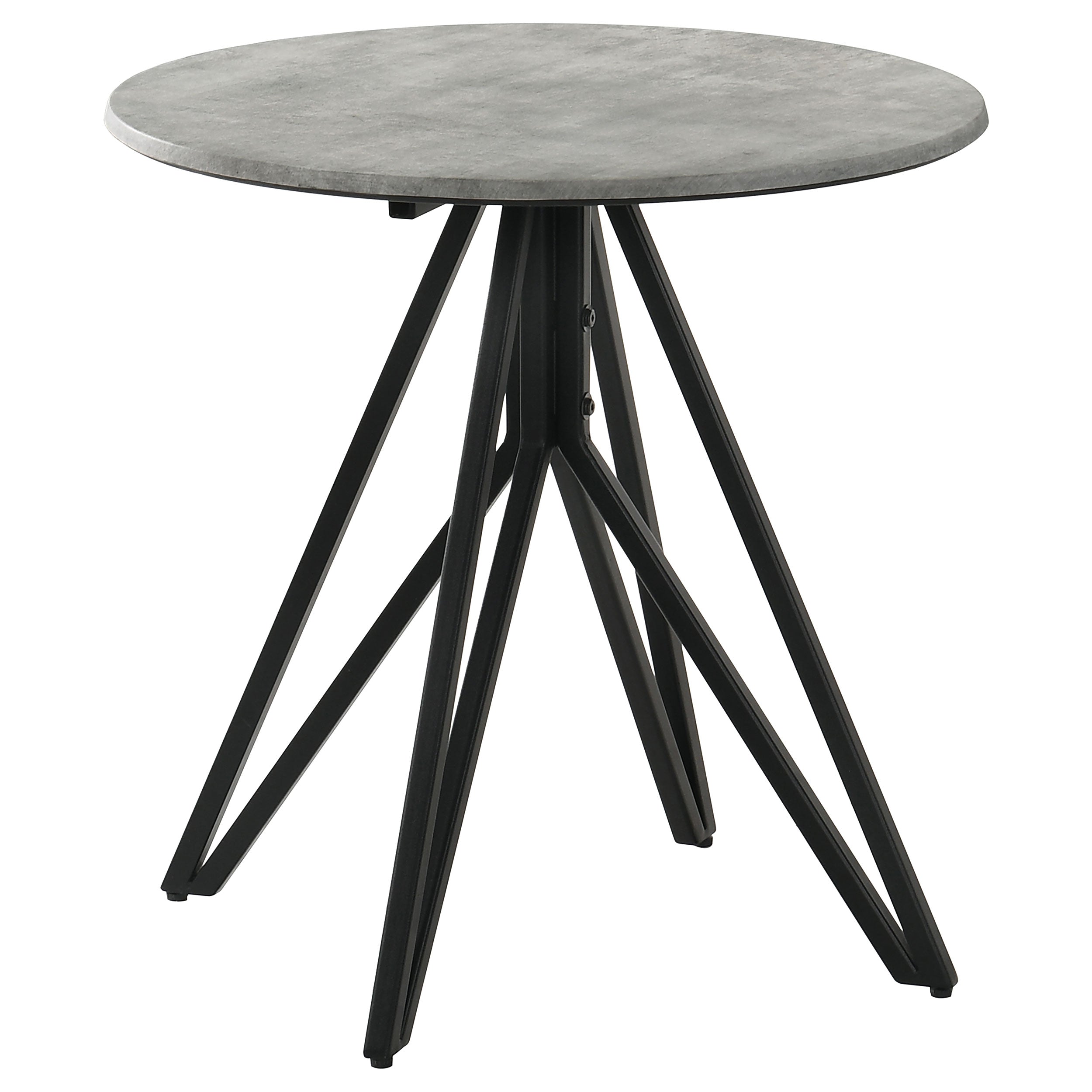 Dar Furniture - Coaster - Hadi Round SmartTop Side End Table Cement and Gunmetal - 736177