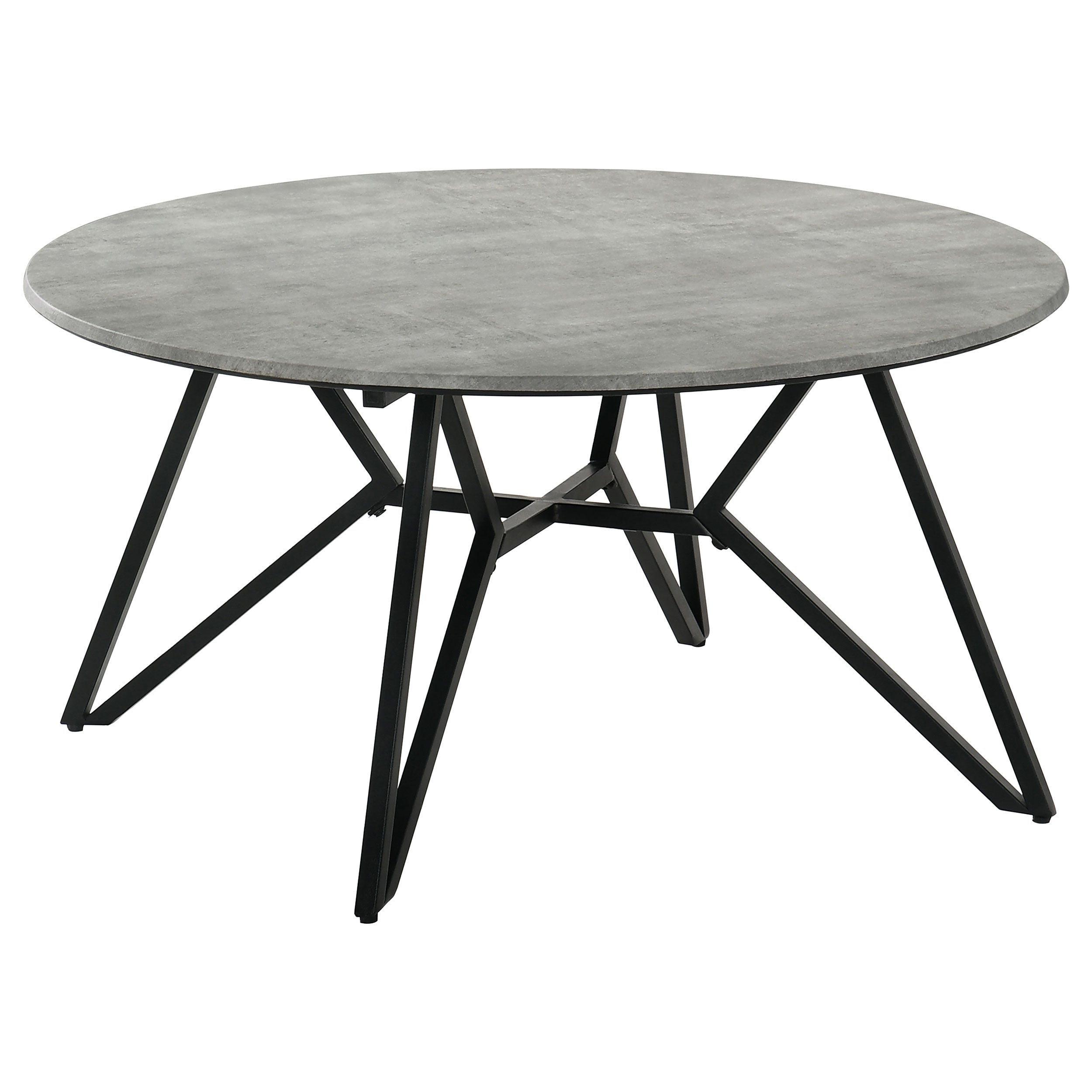 Dar Furniture - Coaster - Hadi Round SmartTop Coffee Table Cement and Gunmetal - 736178