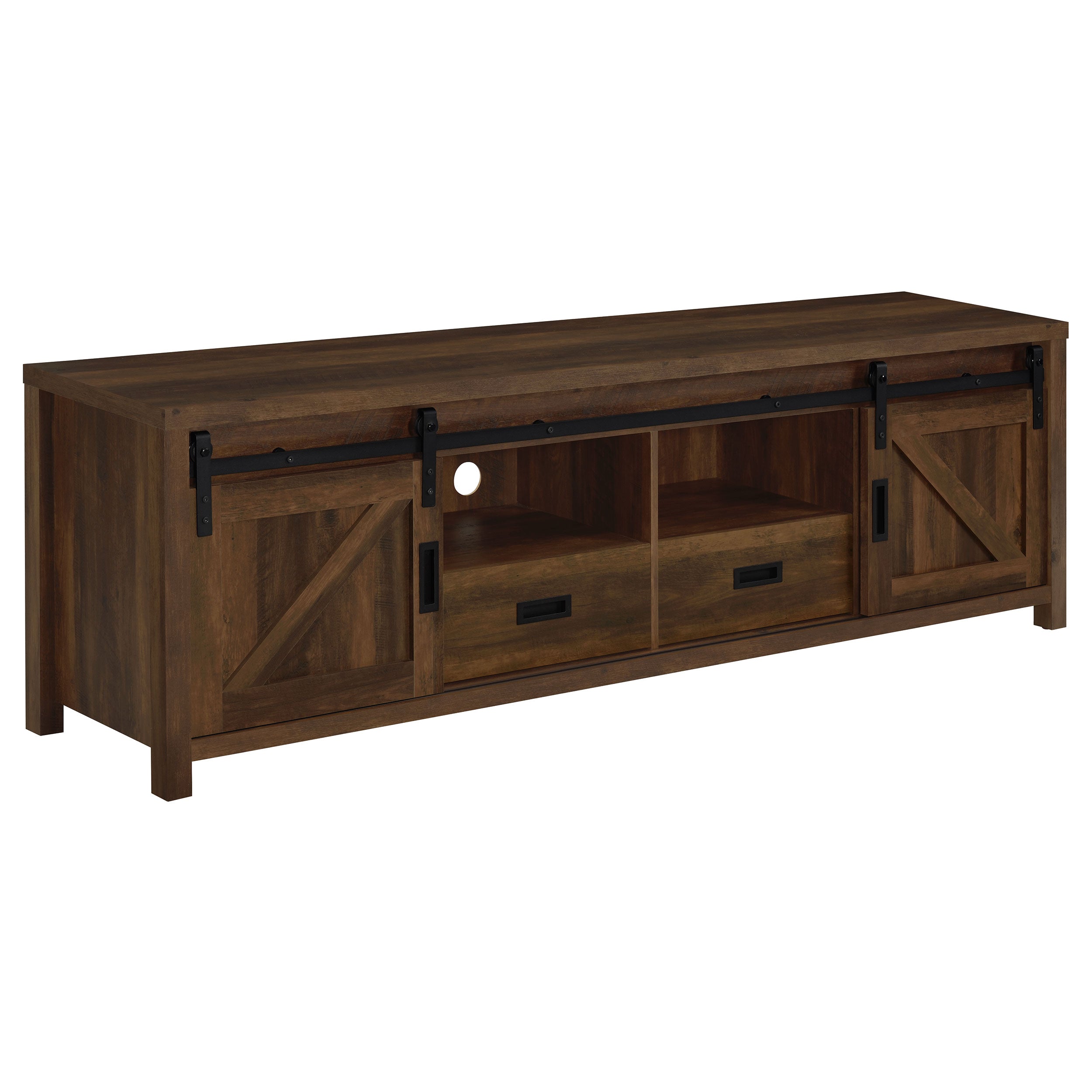 Dar Furniture - Coaster - Madra 2-door Engineered Wood 79-inch TV Stand Dark Pine - 736273