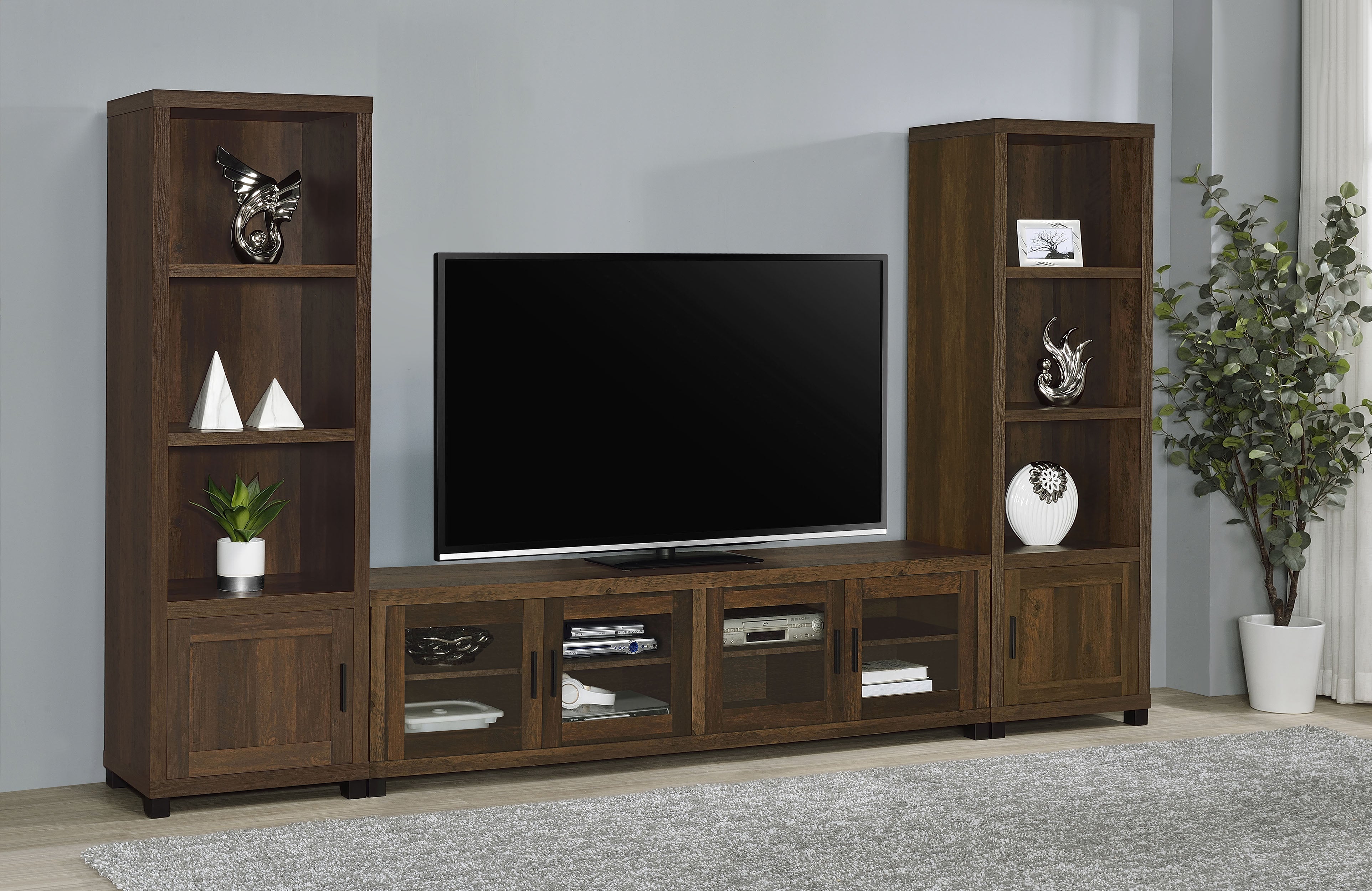 Dar Furniture - Coaster - Sachin 3-piece 79-inch TV Entertainment Center Dark Pine - 736293-SET