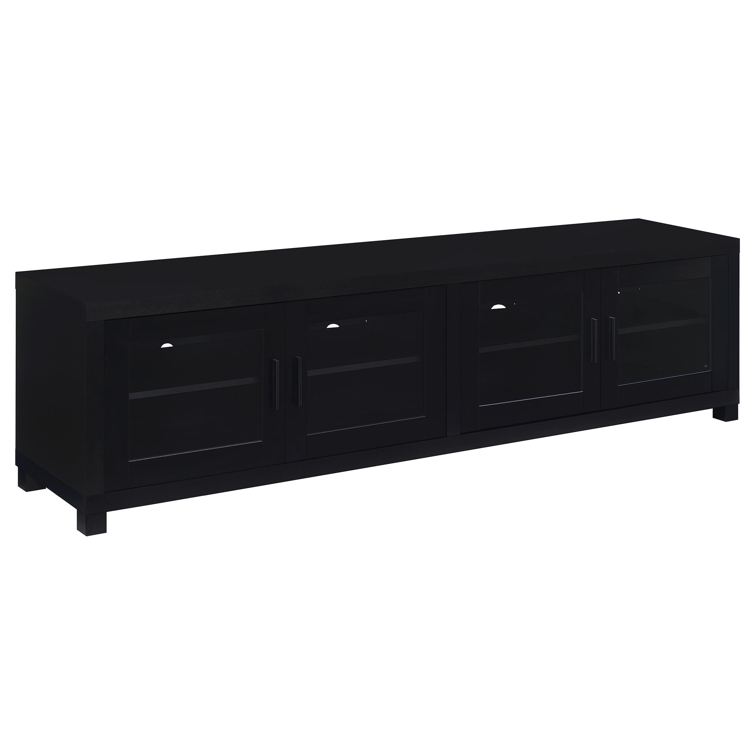 Dar Furniture - Coaster - Jupiter 4-door Engineered Wood 79-inch TV Stand Black - 736303