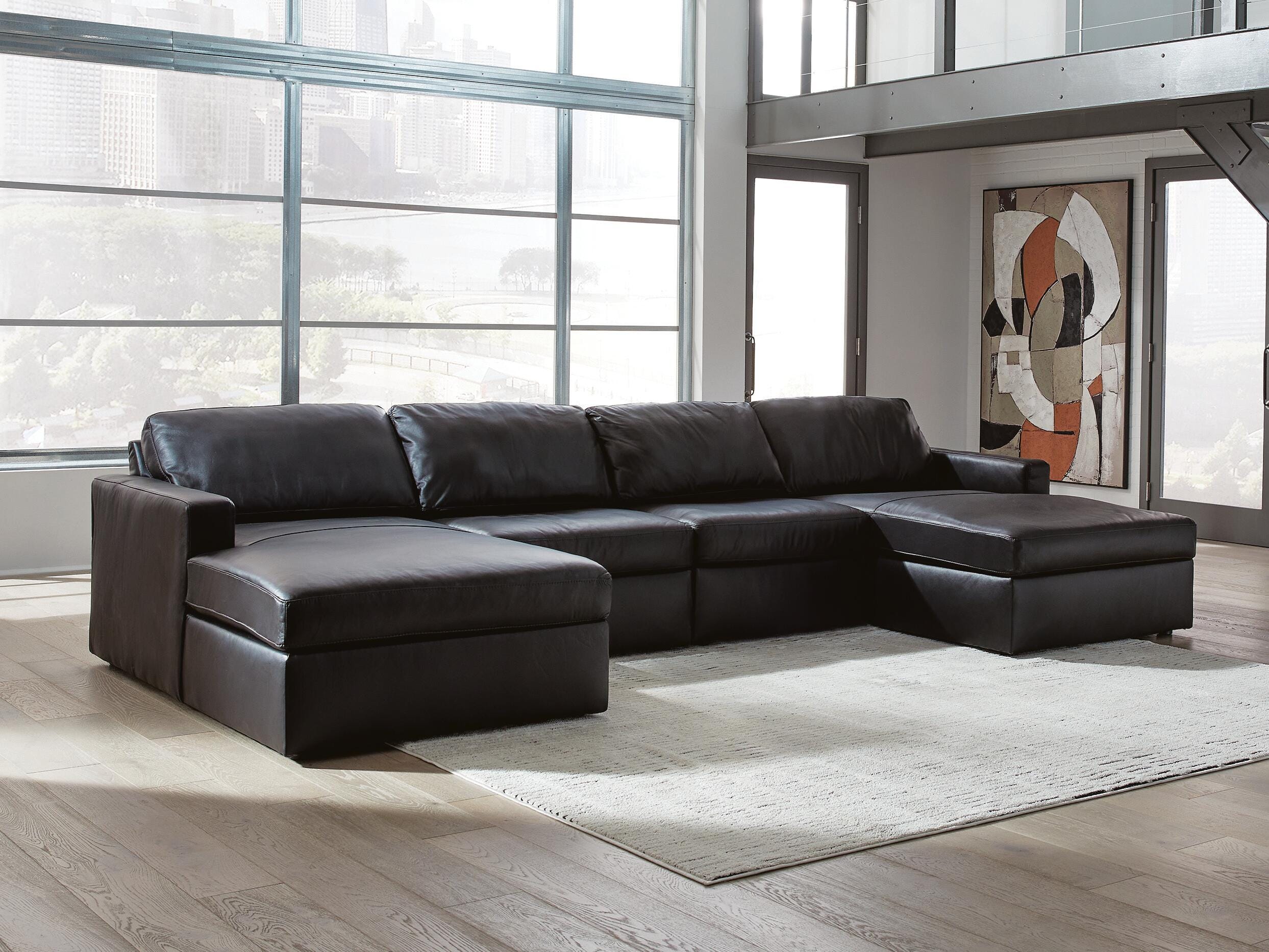 Dar Furniture - Ashley Furniture - Modmax II 4-Piece Double Chaise Sectional - RAF 4-Piece Double Chaise Sectional / Black - 74305S19