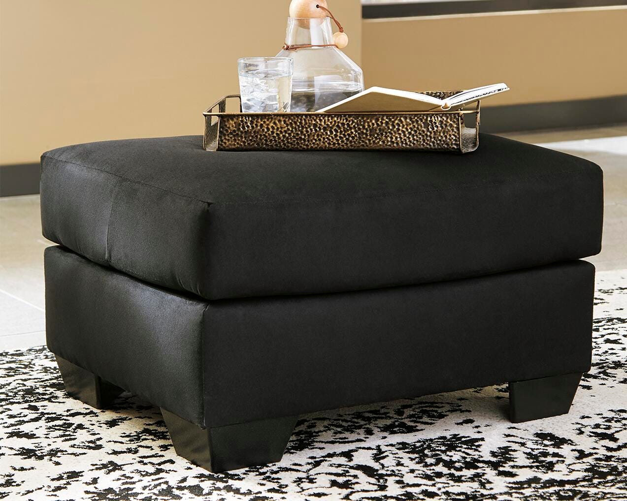 Dar Furniture - Ashley Furniture - Darcy Ottoman - Ottoman / Black - 7500814