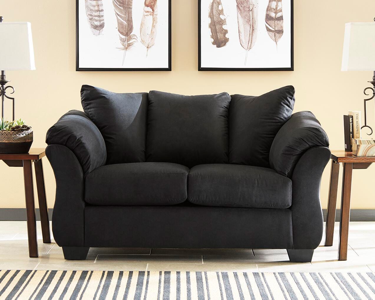 Dar Furniture - Ashley Furniture - Darcy Loveseat - Loveseat / Black - 7500835