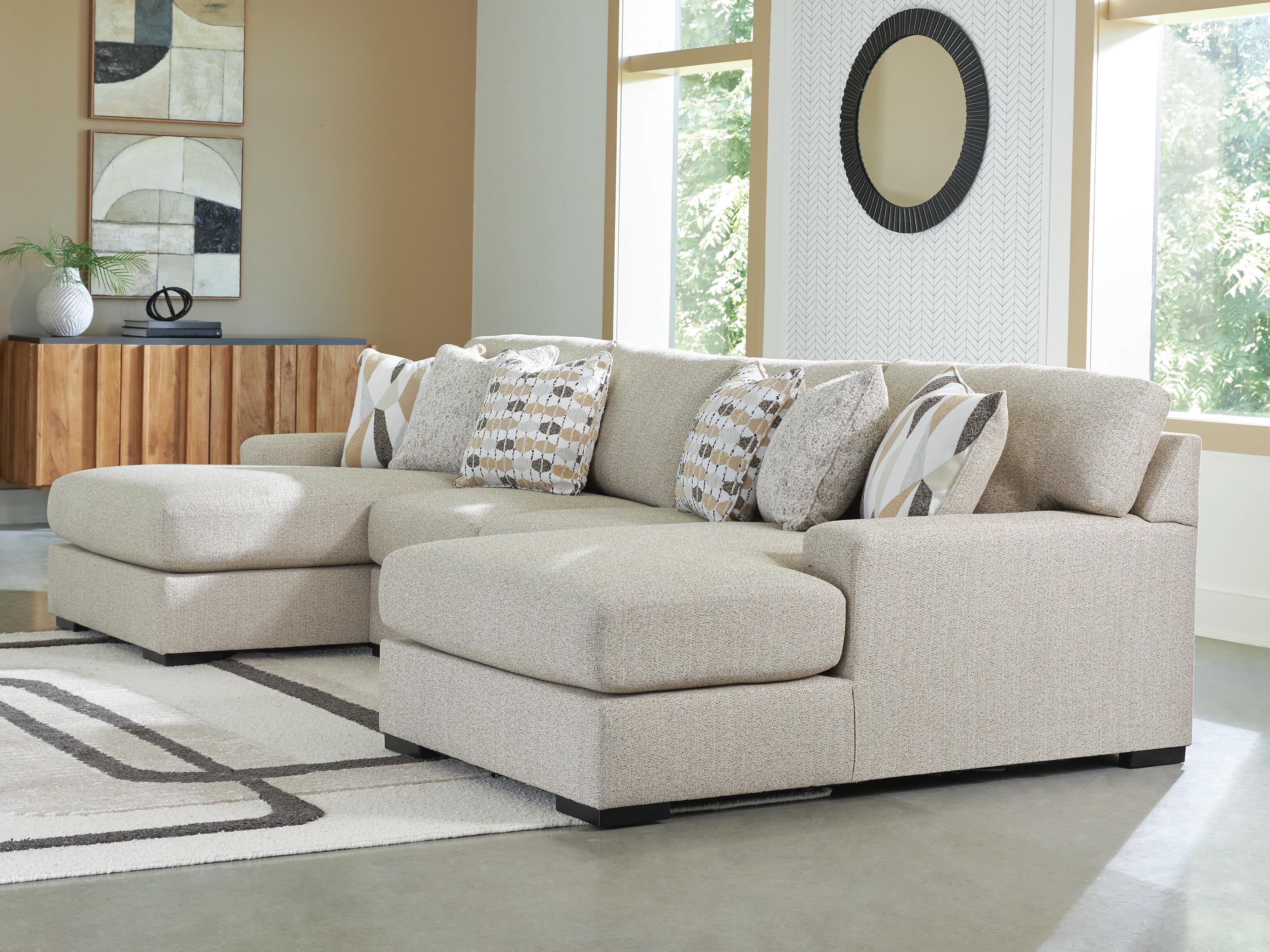 Dar Furniture - Ashley Furniture - Laurelgrove 3-Piece Double Chaise Sectional - RAF 3-Piece Double Chaise Sectional / Pebble - 75105S7