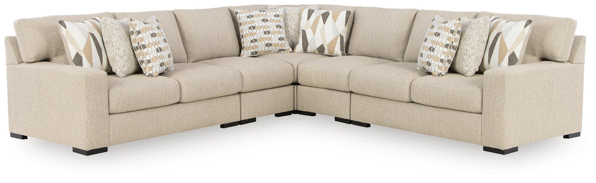 Dar Furniture - Ashley Furniture - Laurelgrove 5-Piece Sectional - RAF 5-Piece Sectional / Pebble - 75105S10