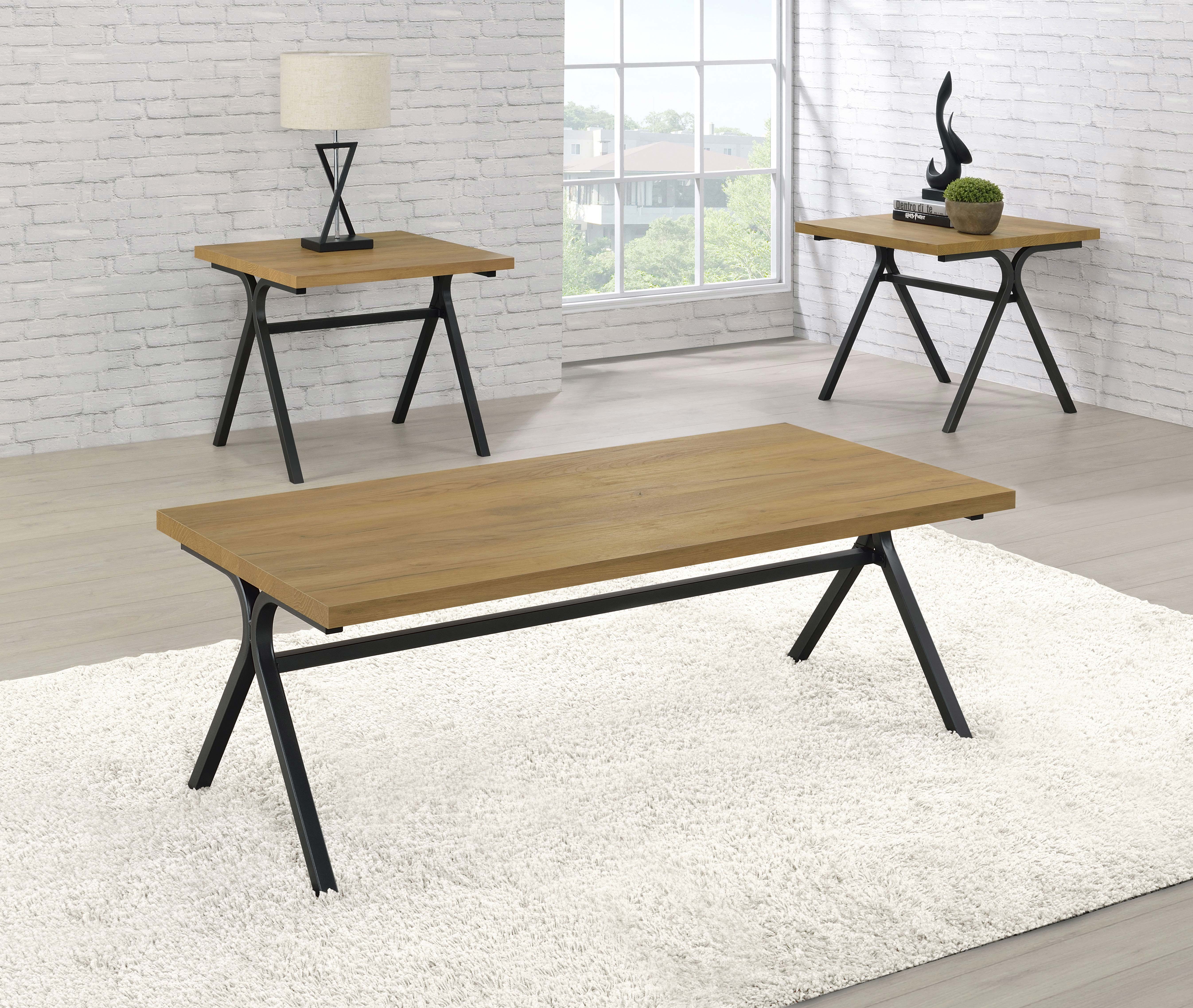 Dar Furniture - Coaster - Colmar 3-piece Engineered Wood Coffee Table Set Golden Oak - 753424