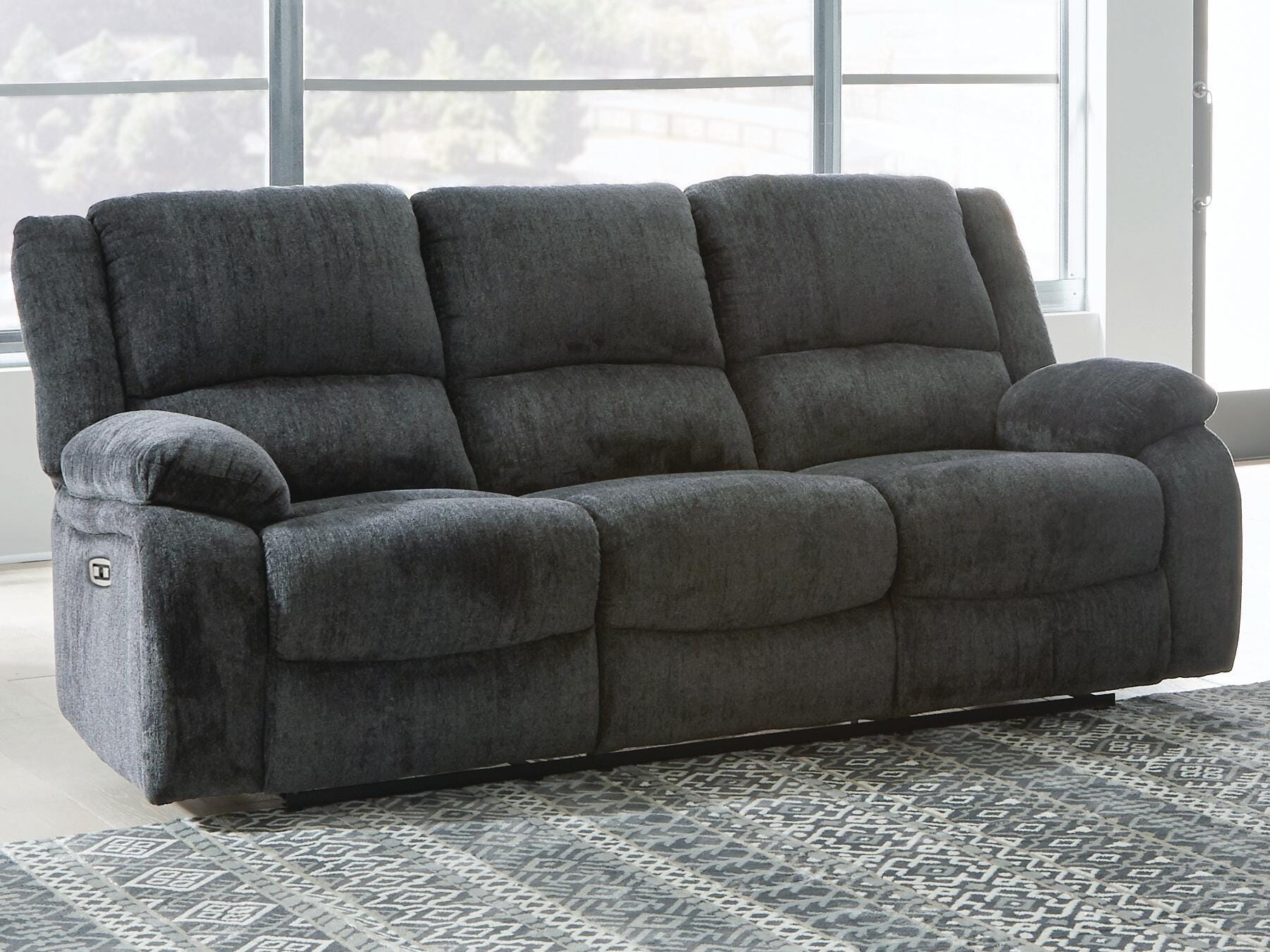 Dar Furniture - Ashley Furniture - Draycoll Power Reclining Sofa - Reclining Power Sofa / Slate - 7650487
