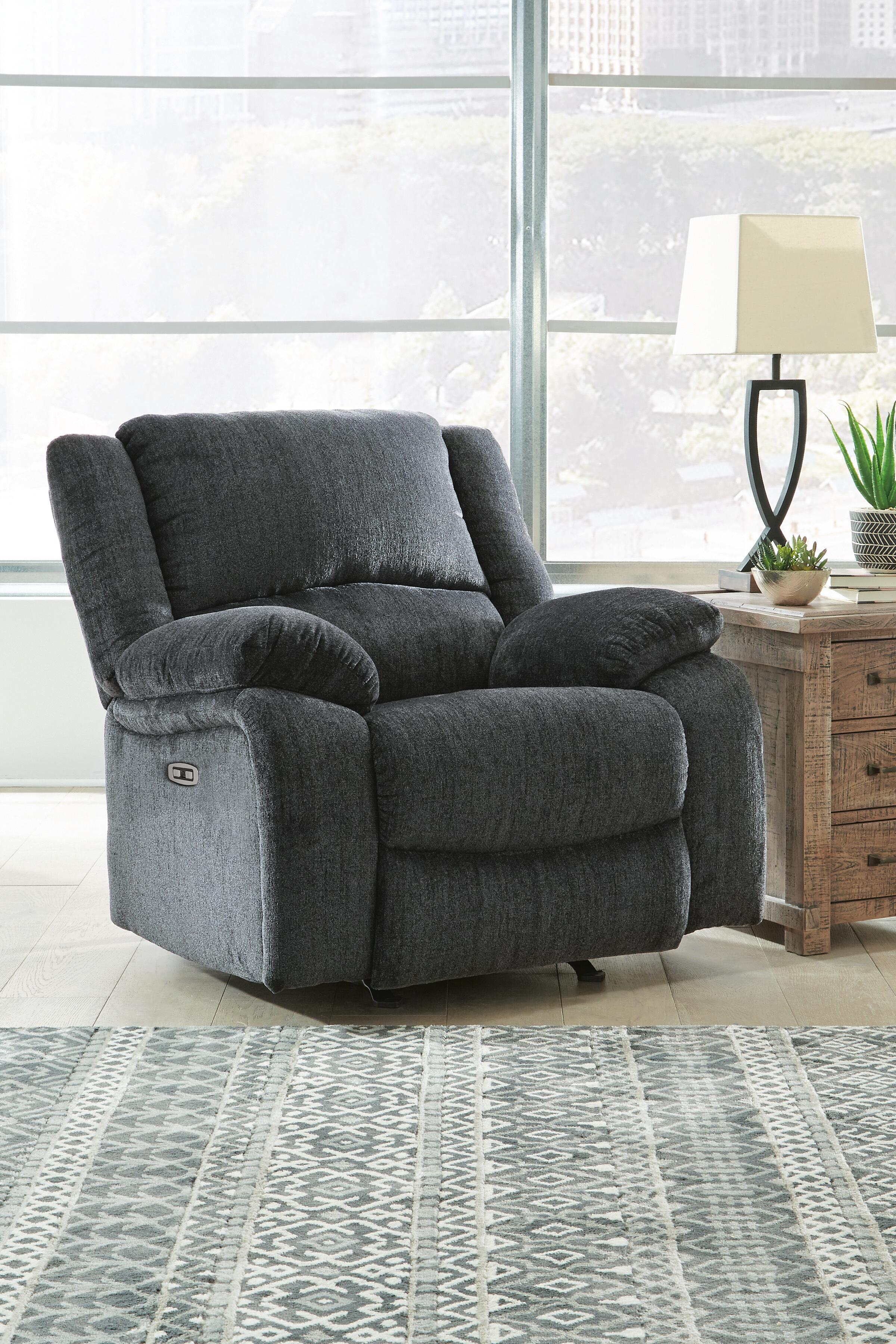 Dar Furniture - Ashley Furniture - Draycoll Power Recliner - Power Rocker Recliner / Slate - 7650498