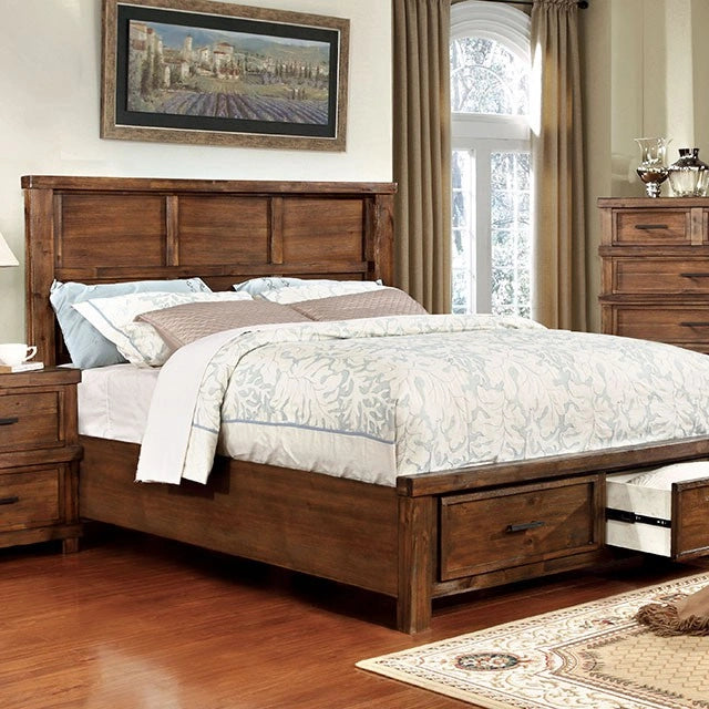 Baddock Queen Bed Antique Oak
