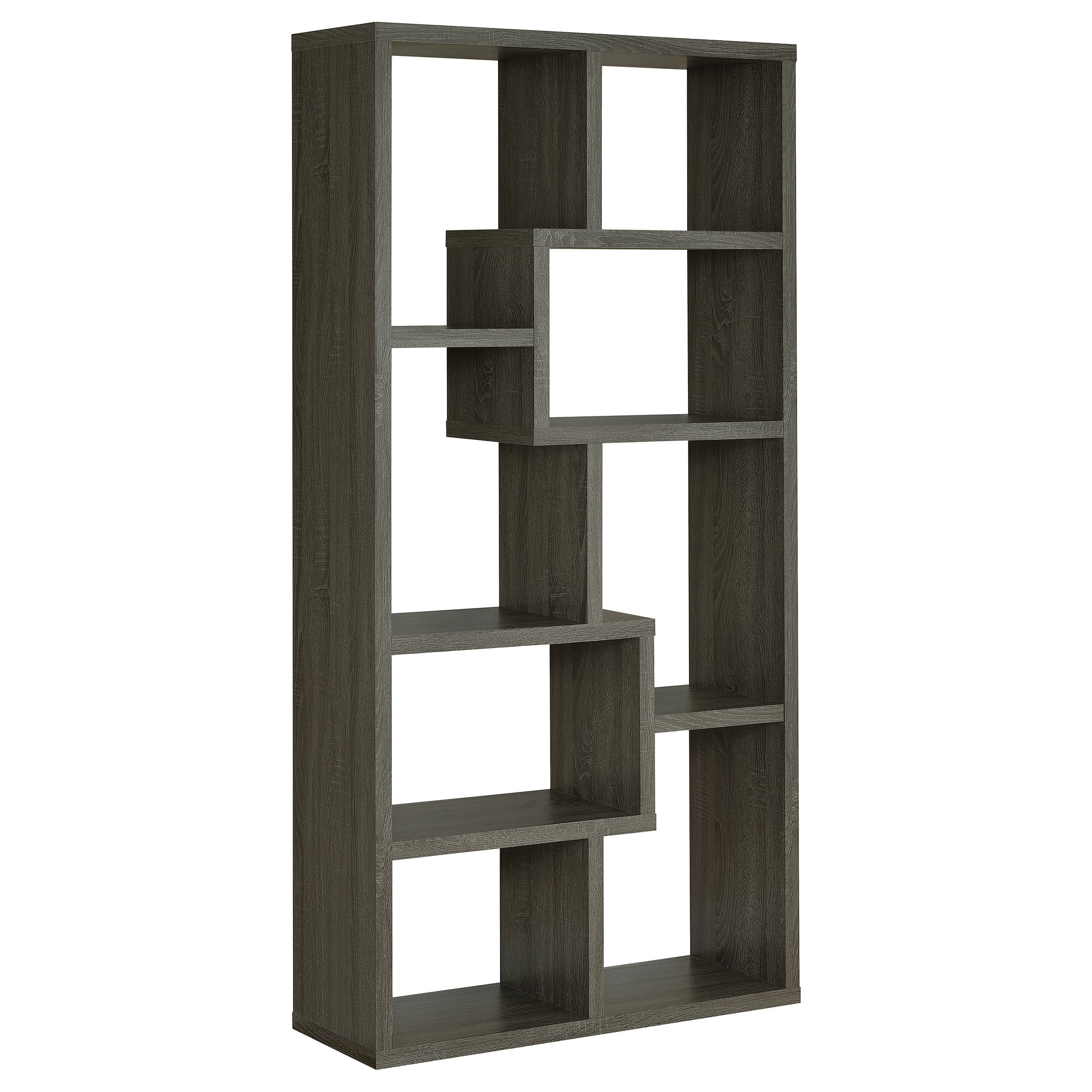 Dar Furniture - Coaster - Theo 71-inch 6-shelf Bookshelf Weathered Grey - 800510
