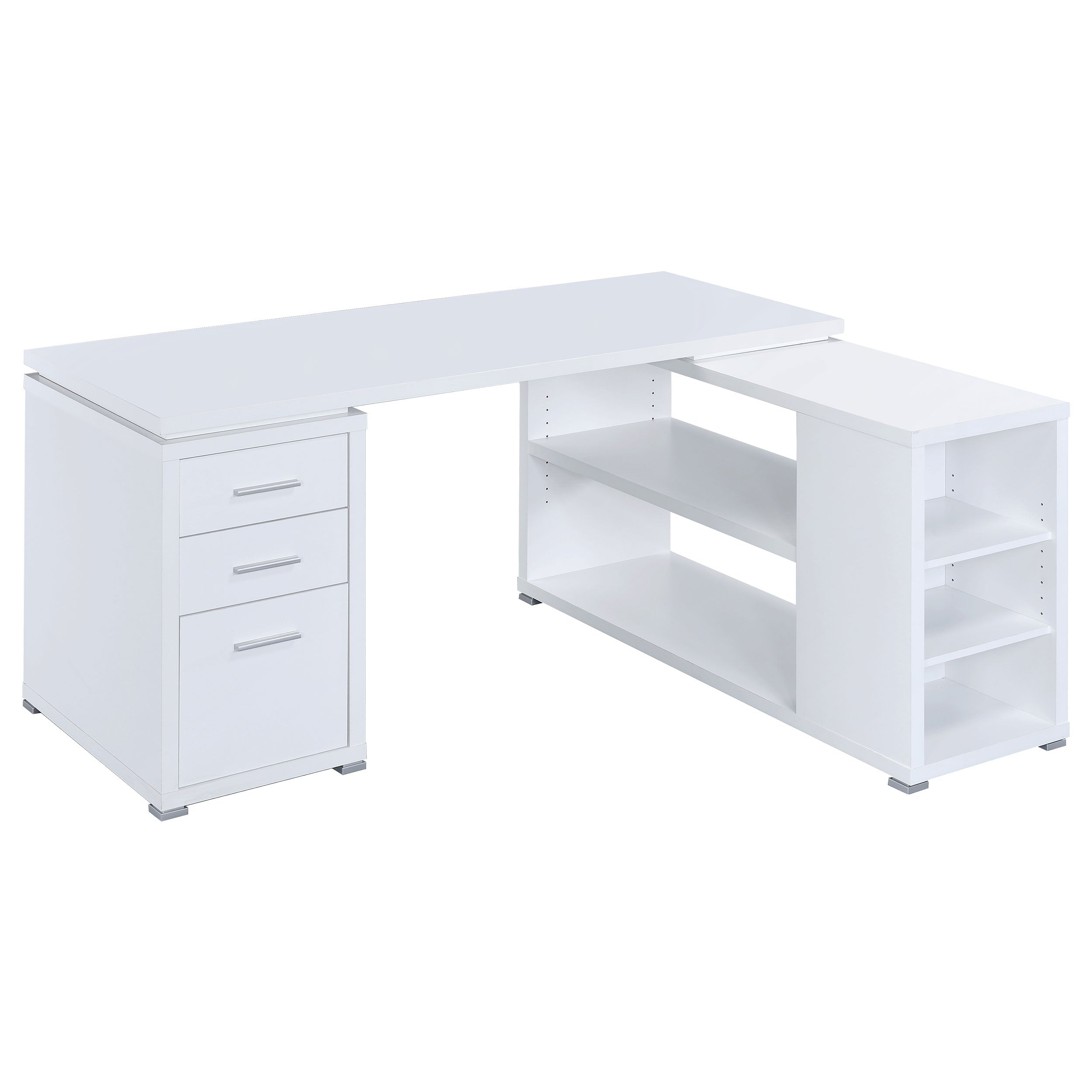 Dar Furniture - Coaster - Yvette 60-inch 3-drawer L-Shape Computer Desk White - 800516