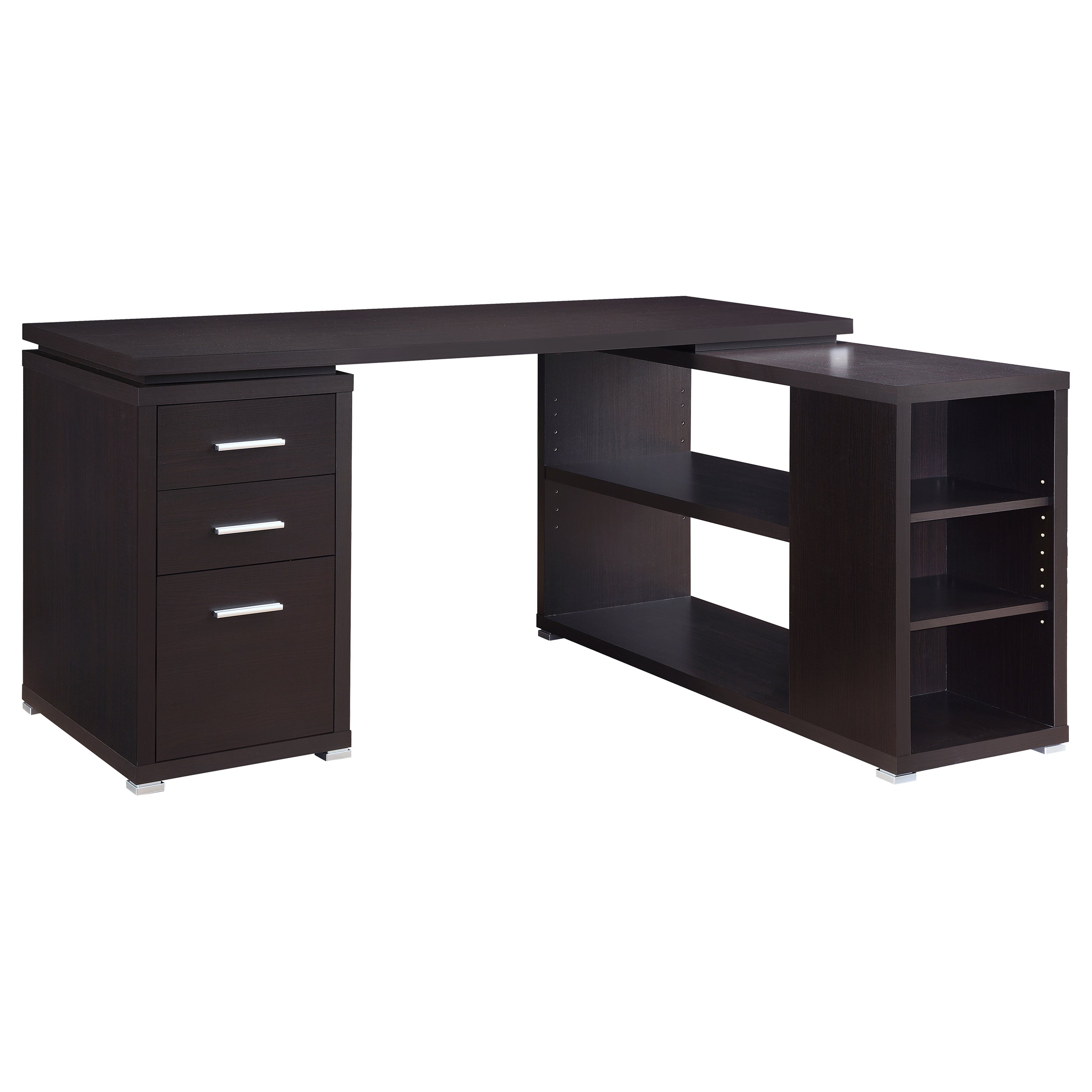 Dar Furniture - Coaster - Yvette 60-inch 3-drawer L-Shape Computer Desk Cappuccino - 800517