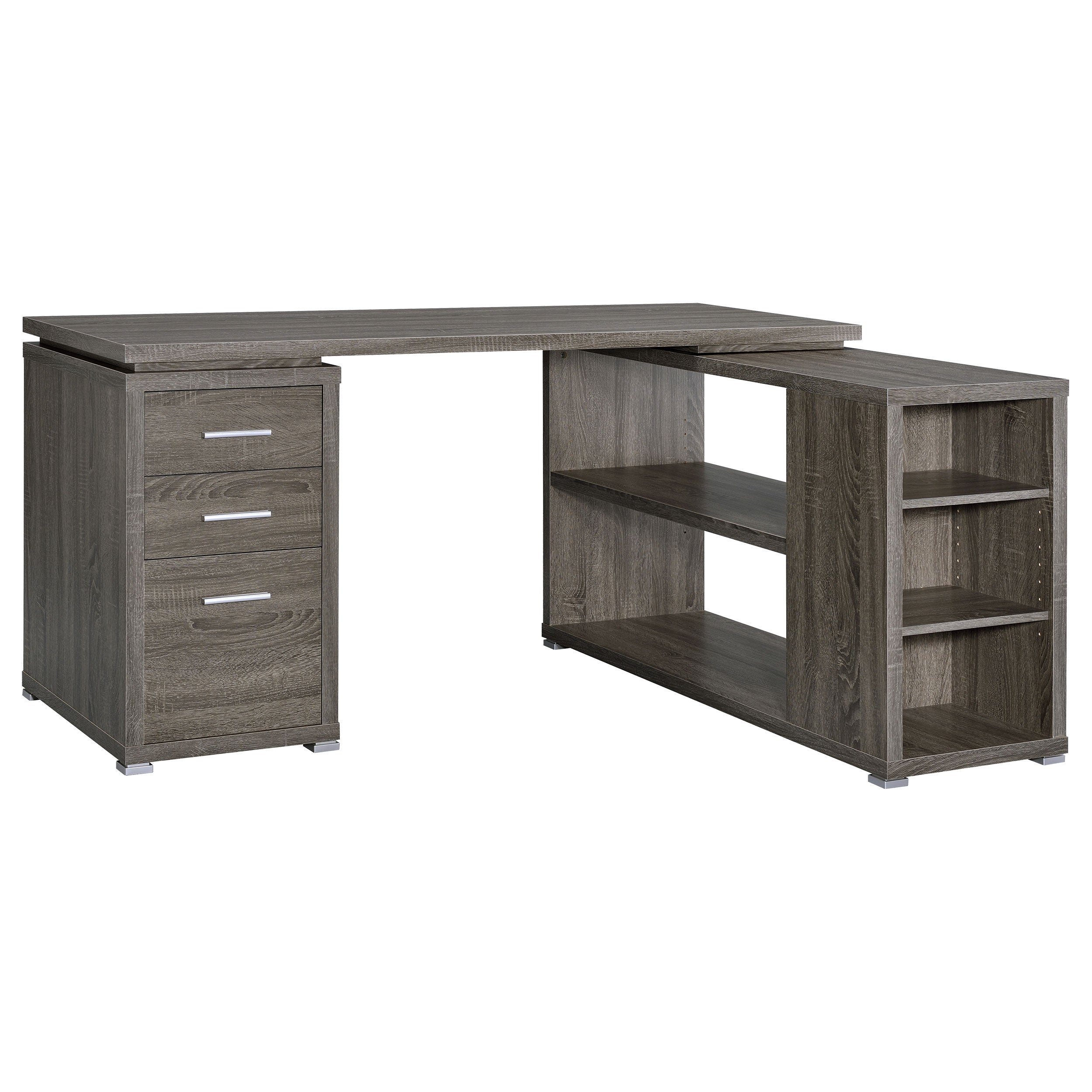 Dar Furniture - Coaster - Yvette 60-inch 3-drawer L-Shape Computer Desk Weathered Grey - 800518