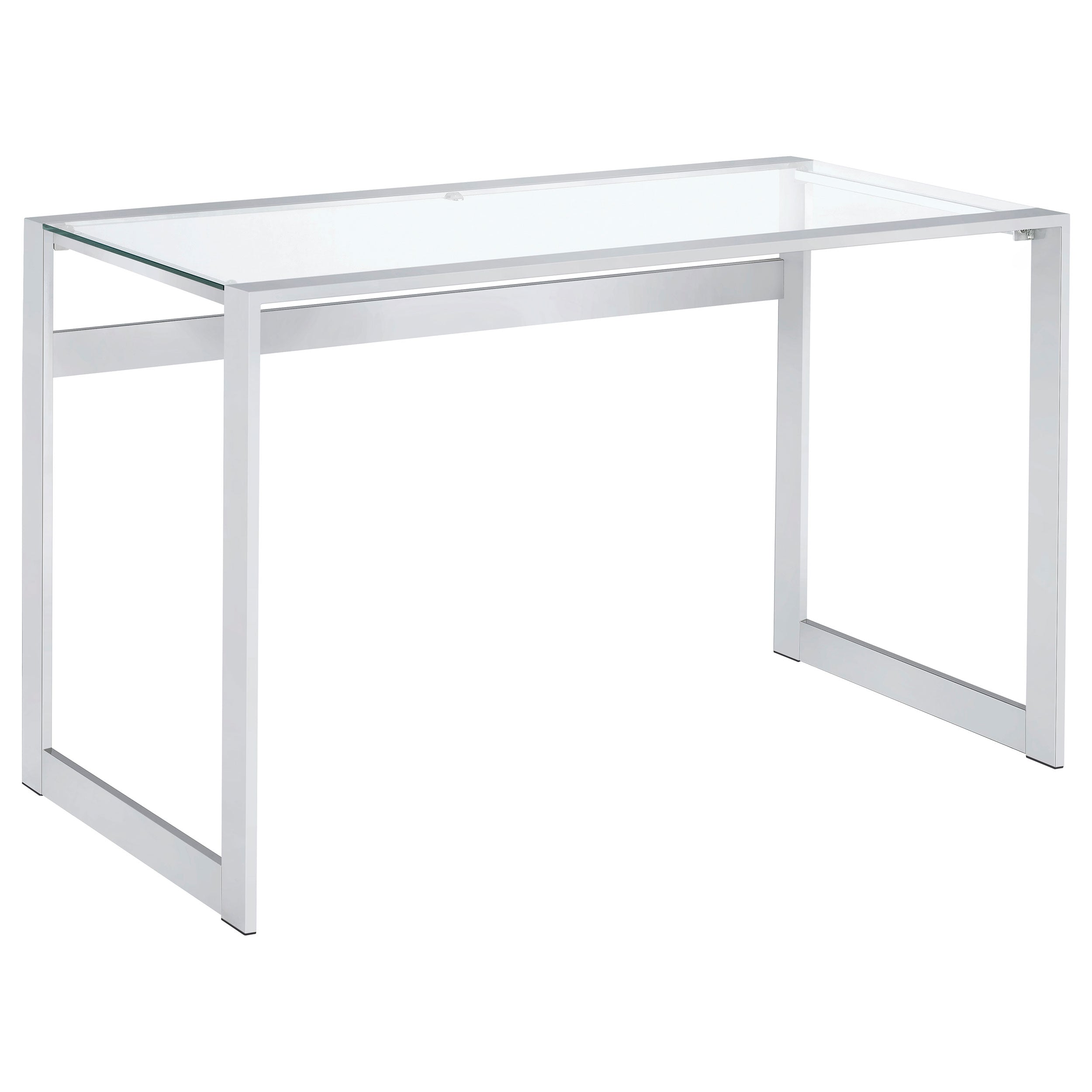 Dar Furniture - Coaster - Hartford 47-inch Glass Top Writing Desk Chrome - 800746