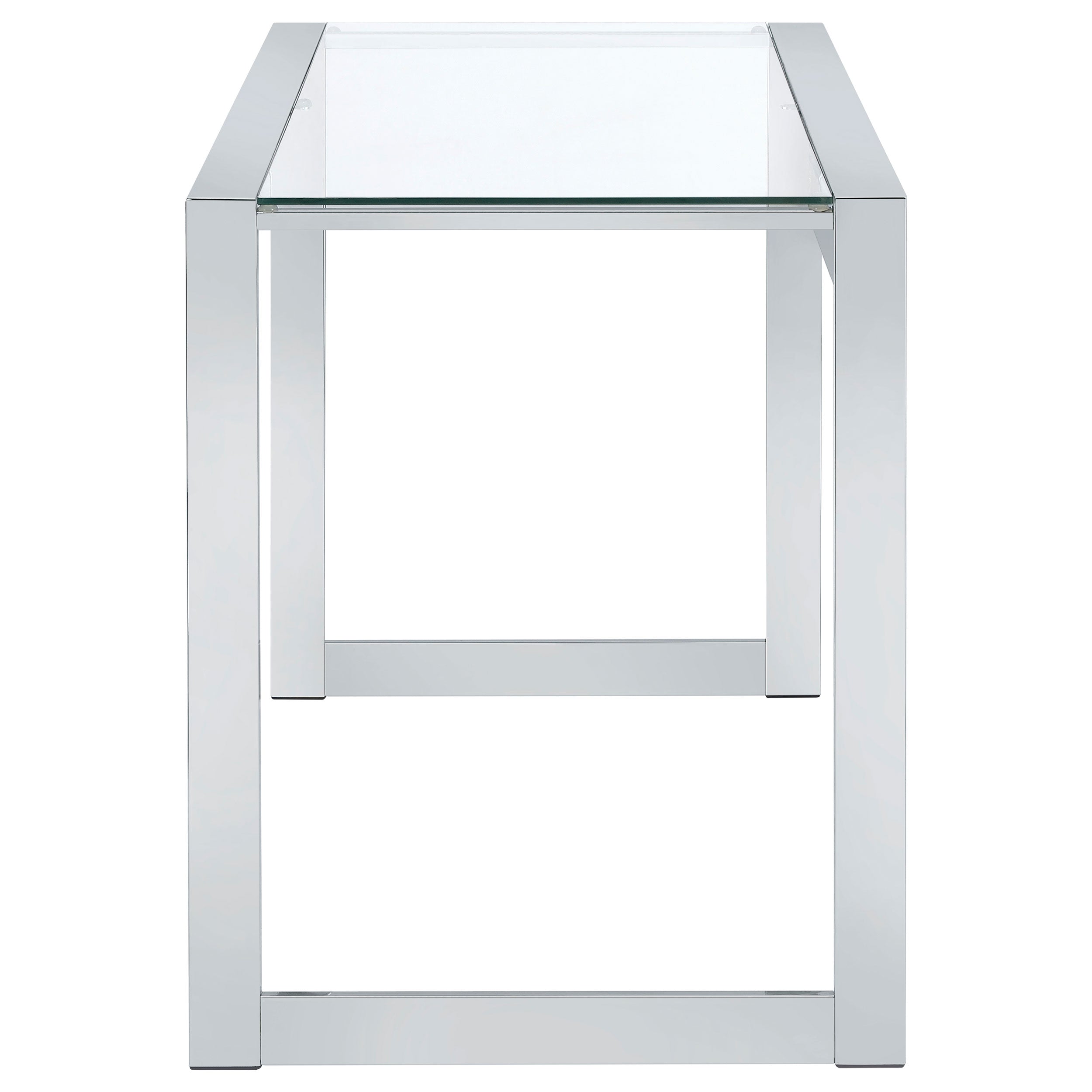Hartford 47-inch Glass Top Writing Desk Chrome