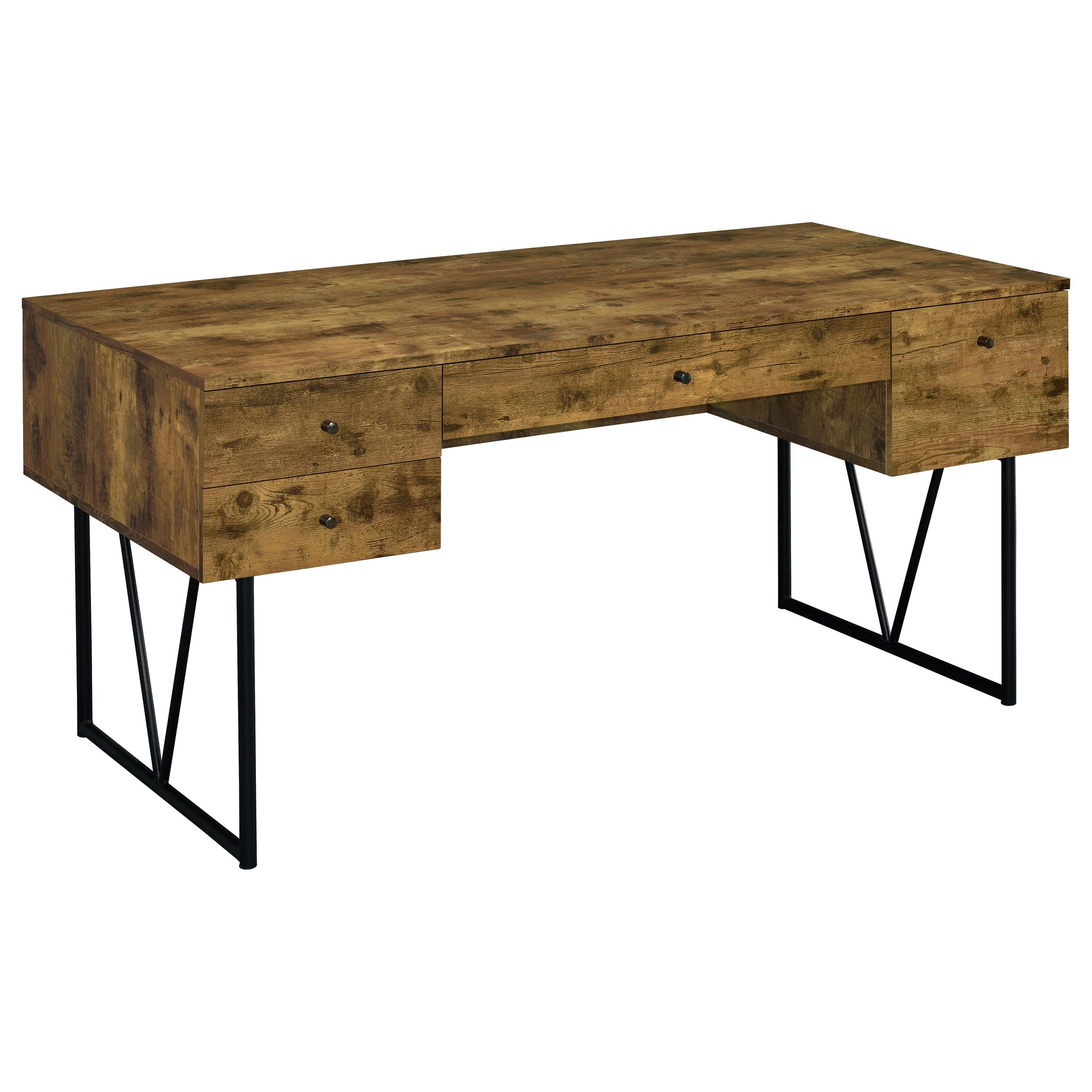 Dar Furniture - Coaster - Analiese 63-inch 4-drawer Writing Desk Rustic Nutmeg - 800999