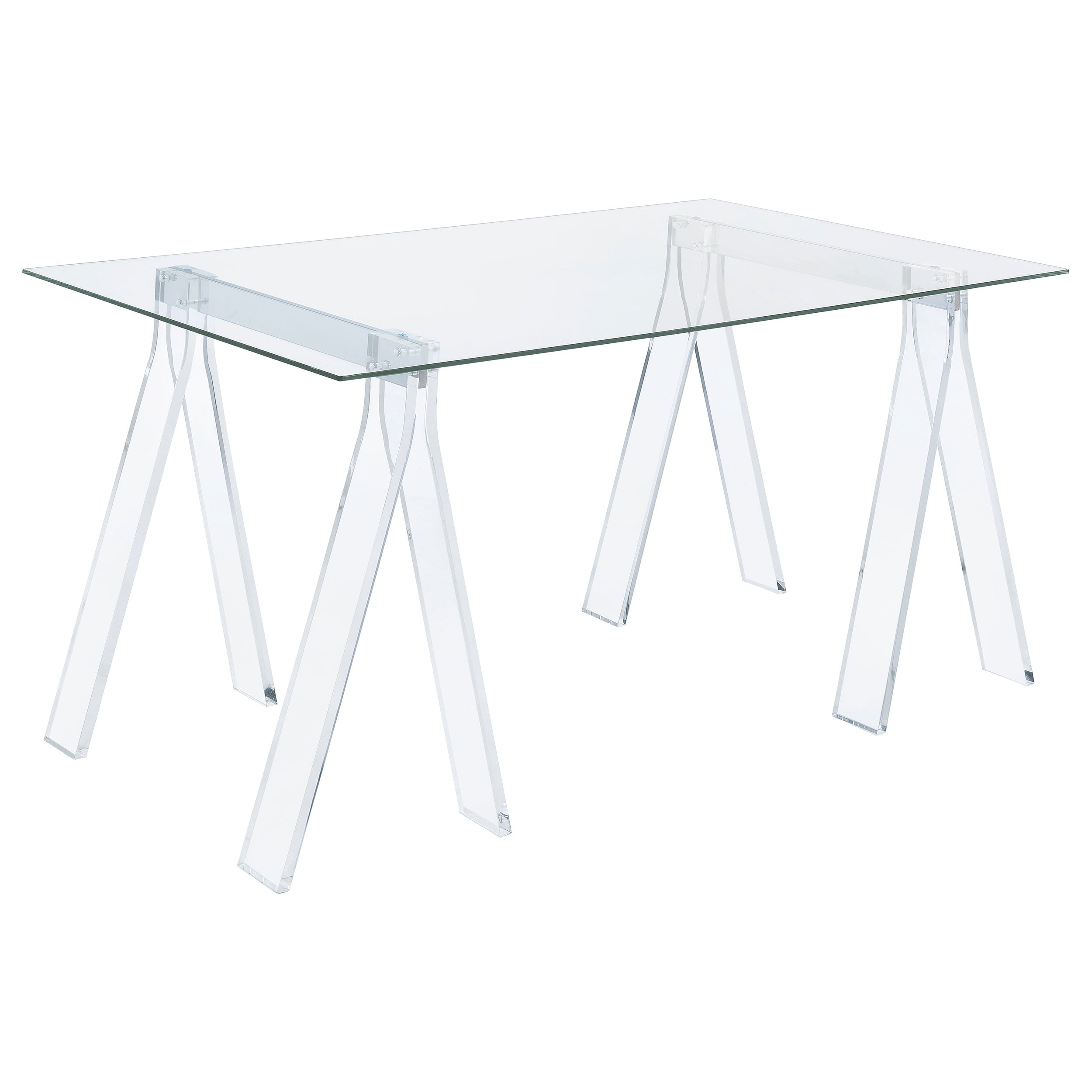Dar Furniture - Coaster - Amaturo 59-inch Glass Top Acrylic Writing Desk Clear - 801535