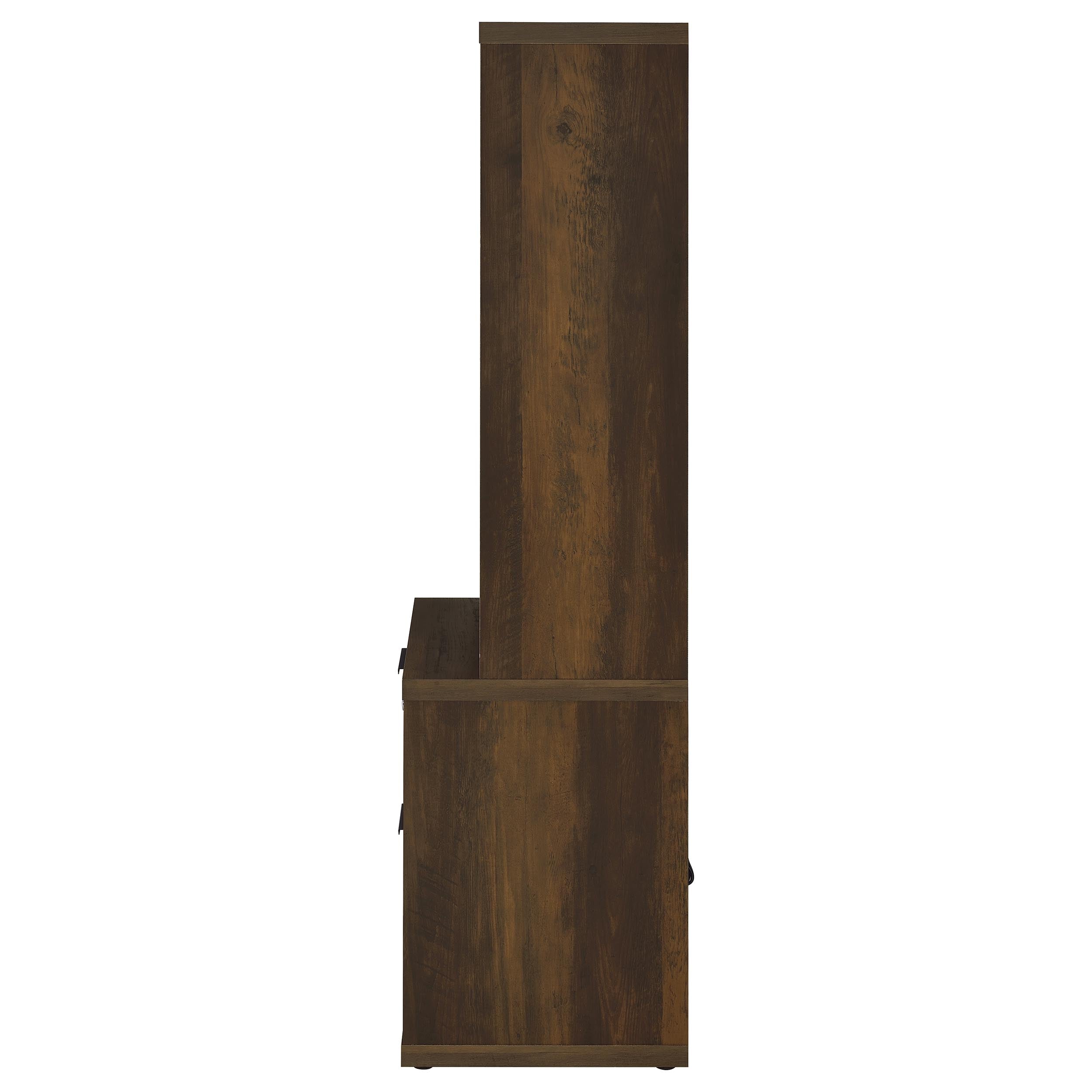 Westpark 3-shelf Bookcase USB and Lockable Drawer Dark Pine